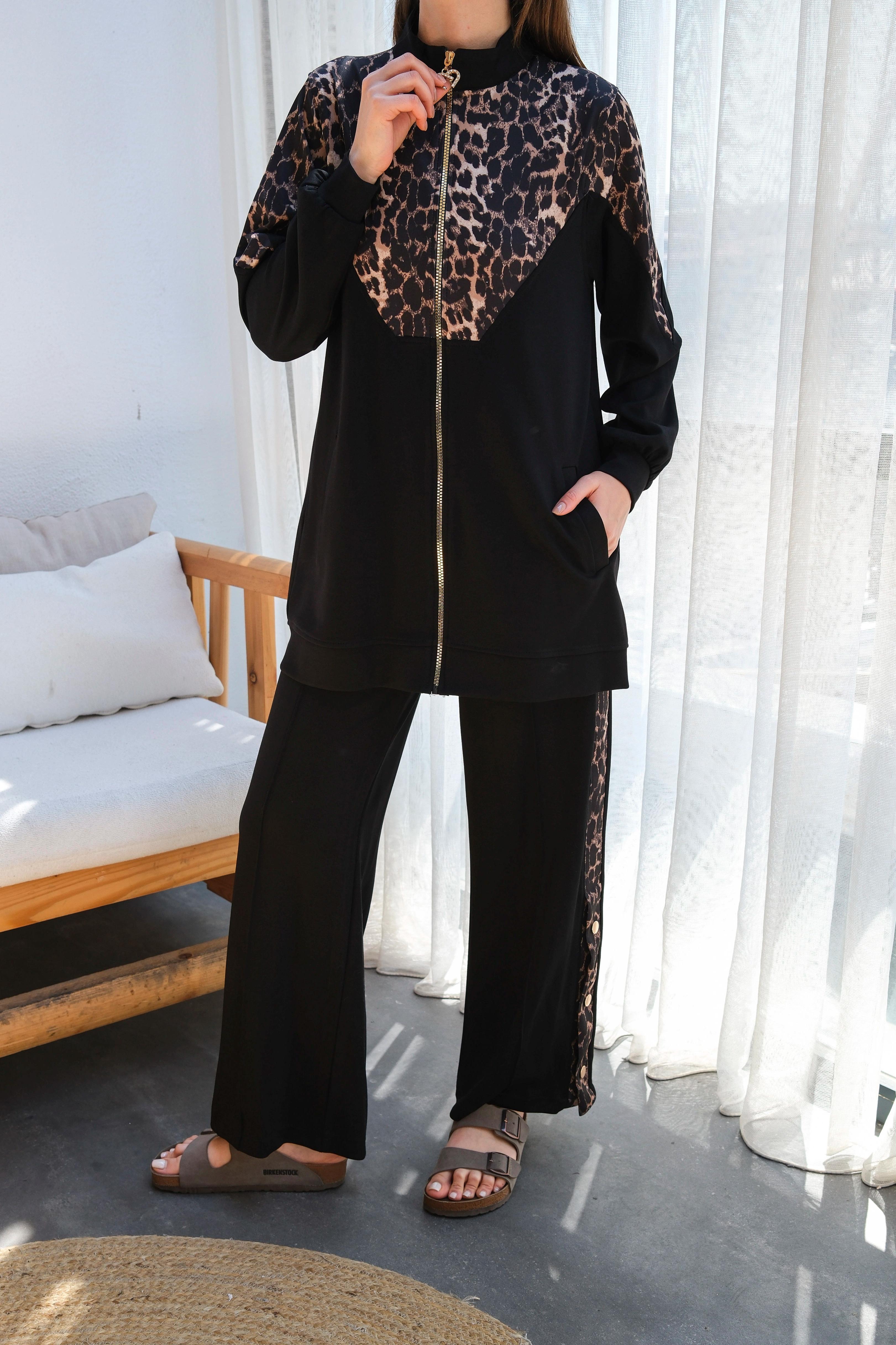 Oysho Kumaş Leopar Desenli Şık İkili Takım 10650