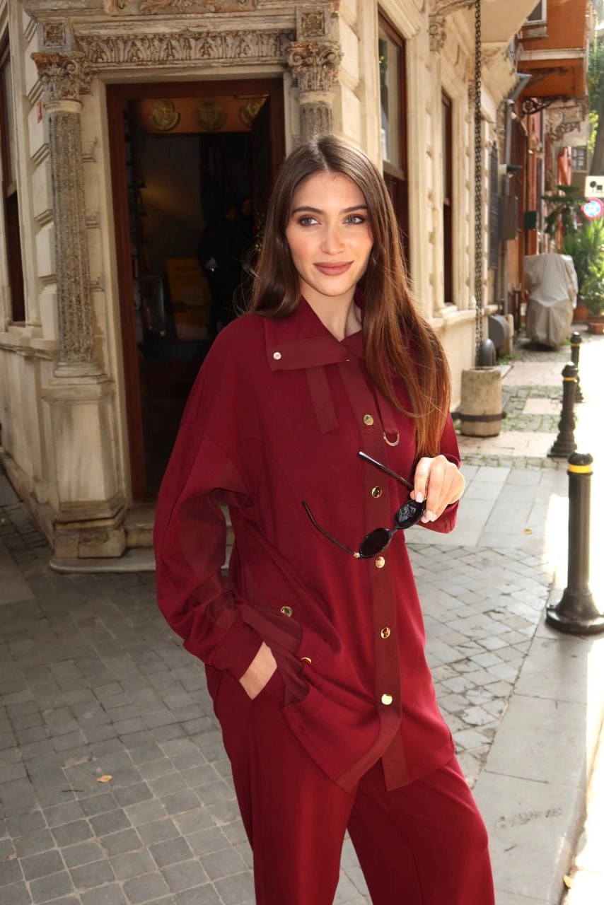 Toptan Oysho Kumaş Yaka Detaylı İkili Takım