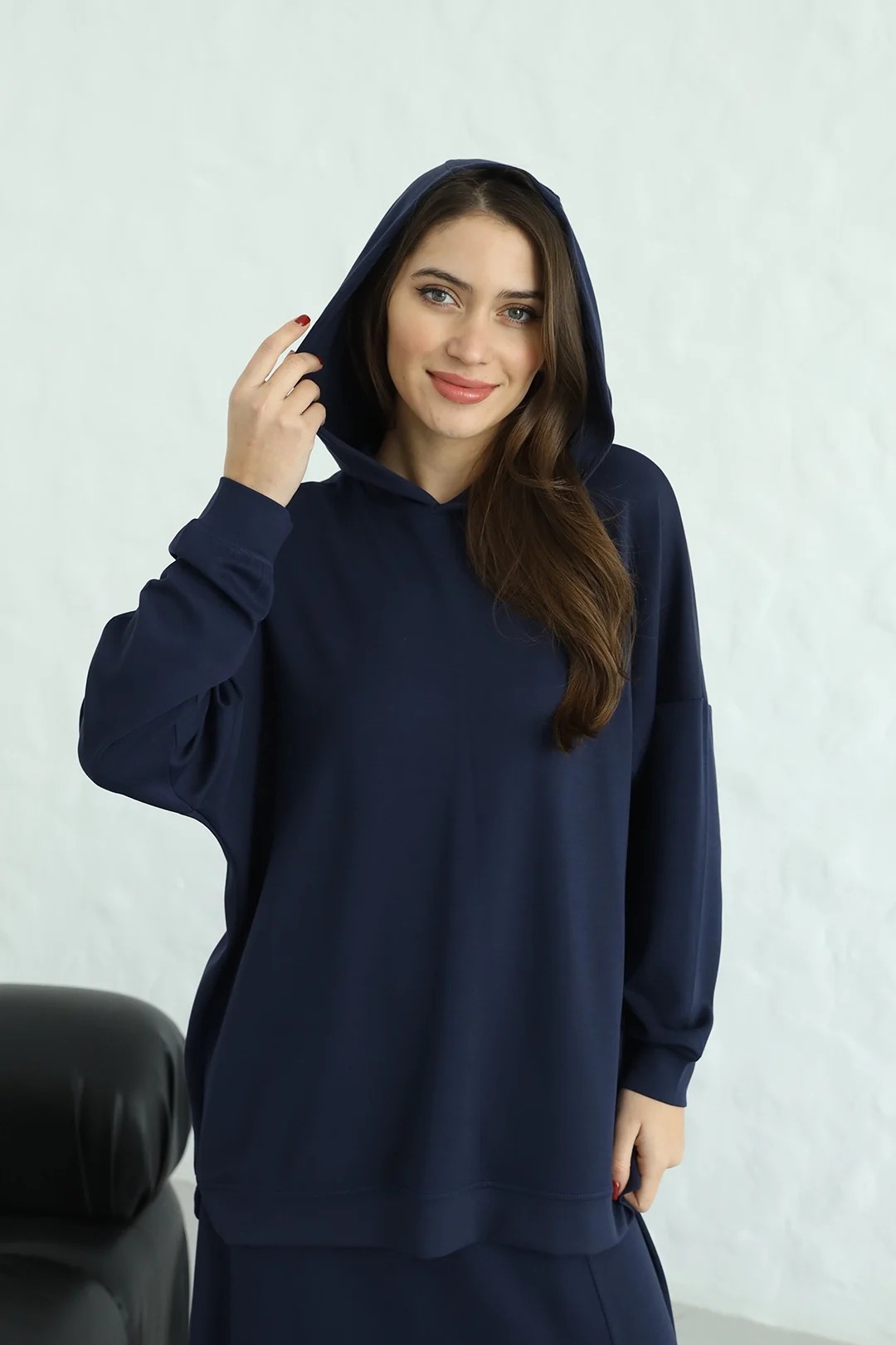 Wholesale Oysho Fabric Plain Double Skirt Set - 8192 Product Information - Navy Blue