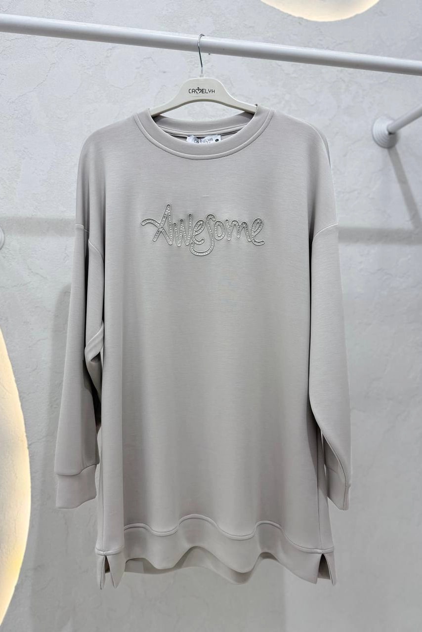 Toptan Oysho Kumaş Yazı Detaylı Tunik 