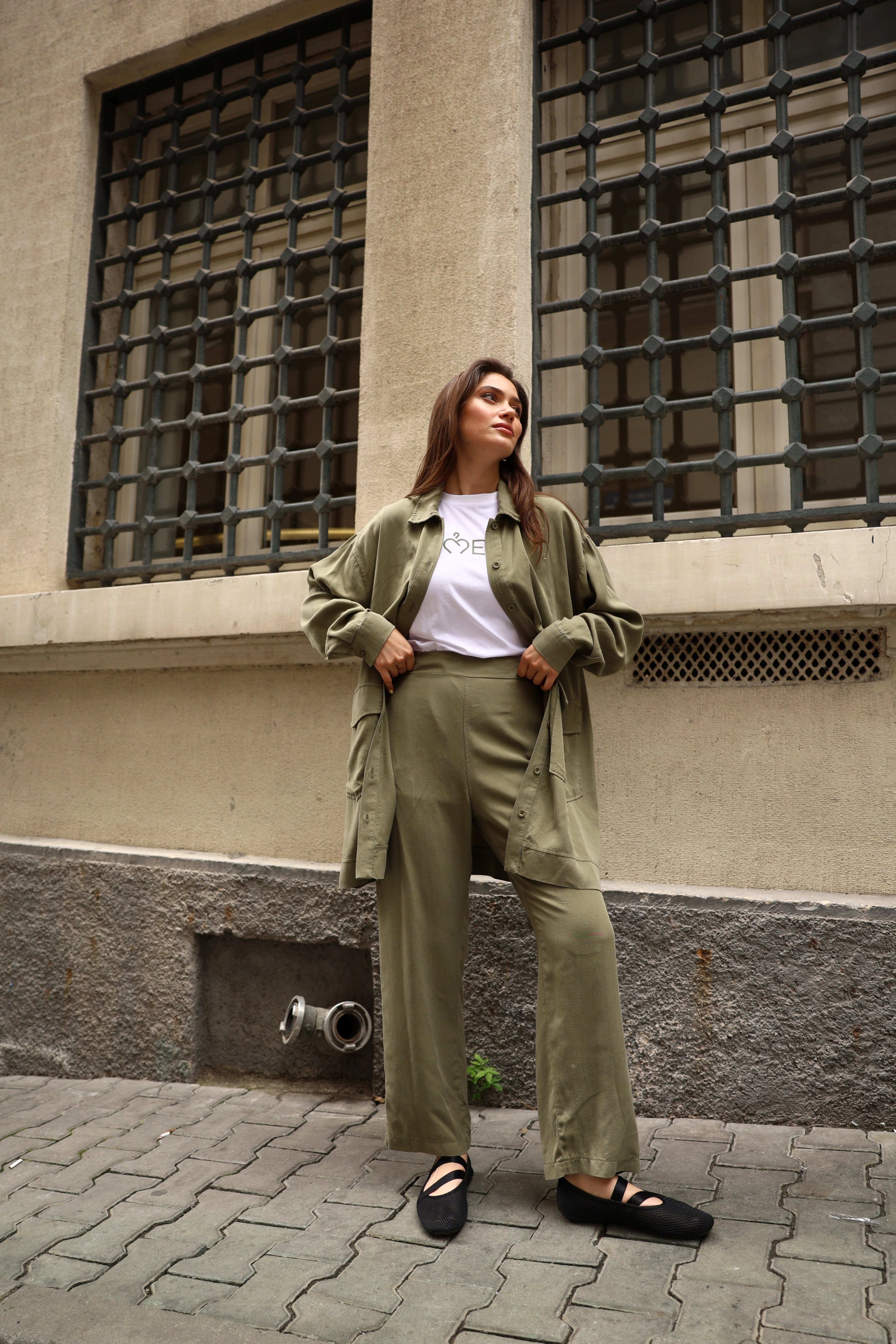 Toptan Tensel Kumaş Cepli Düğmeli Battal Beden Üçlü Takım