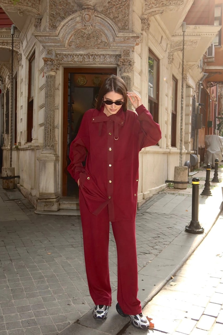 Toptan Oysho Kumaş Yaka Detaylı İkili Takım