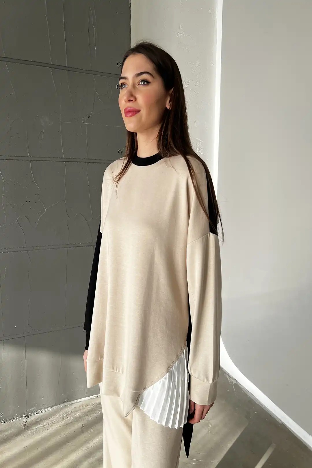 Oysho Kumaş Düşük Kol Rahat İkili Takım 10557