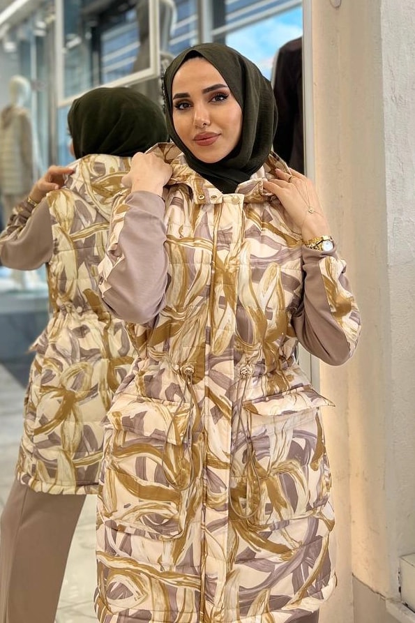 Toptan Oysho Kumaş Yeleği Kapitone Desenli Yelekli Üçlü Takım