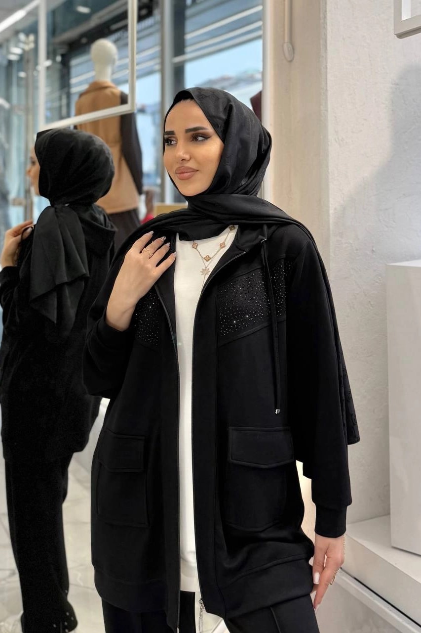 Toptan Oysho Kumaş Taş Baskılı Fermuarlı İkili Takım