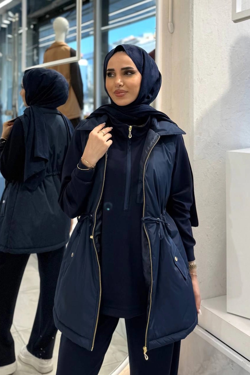 Toptan Oysho Kumaş Kapitone Yelekli Üçlü Takım