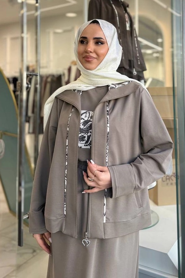 Toptan İki İplik Kumaş Fermuarlı Üçlü Etek Takım