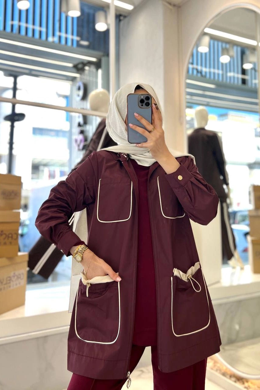 Toptan Oysho Kumaş Ceketi Paraşüt Kumaş Cep Detaylı Üçlü Takım