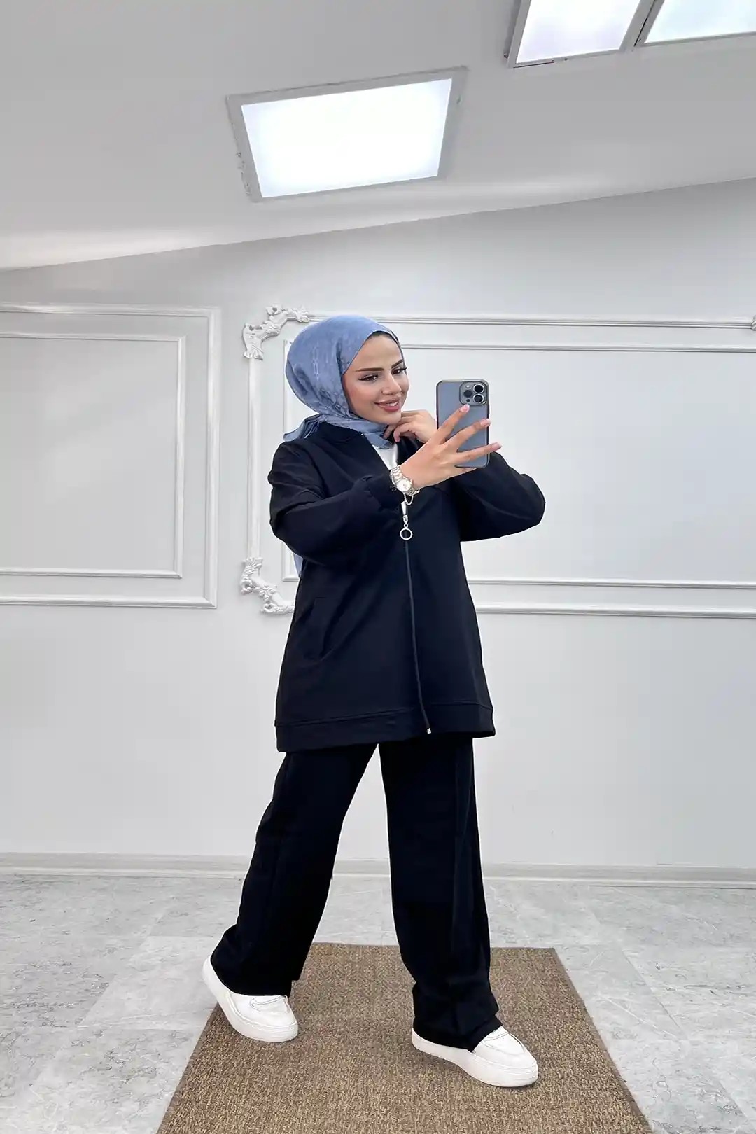 İki İplik Penye Kumaş Fermuarlı İkili Takım 10548