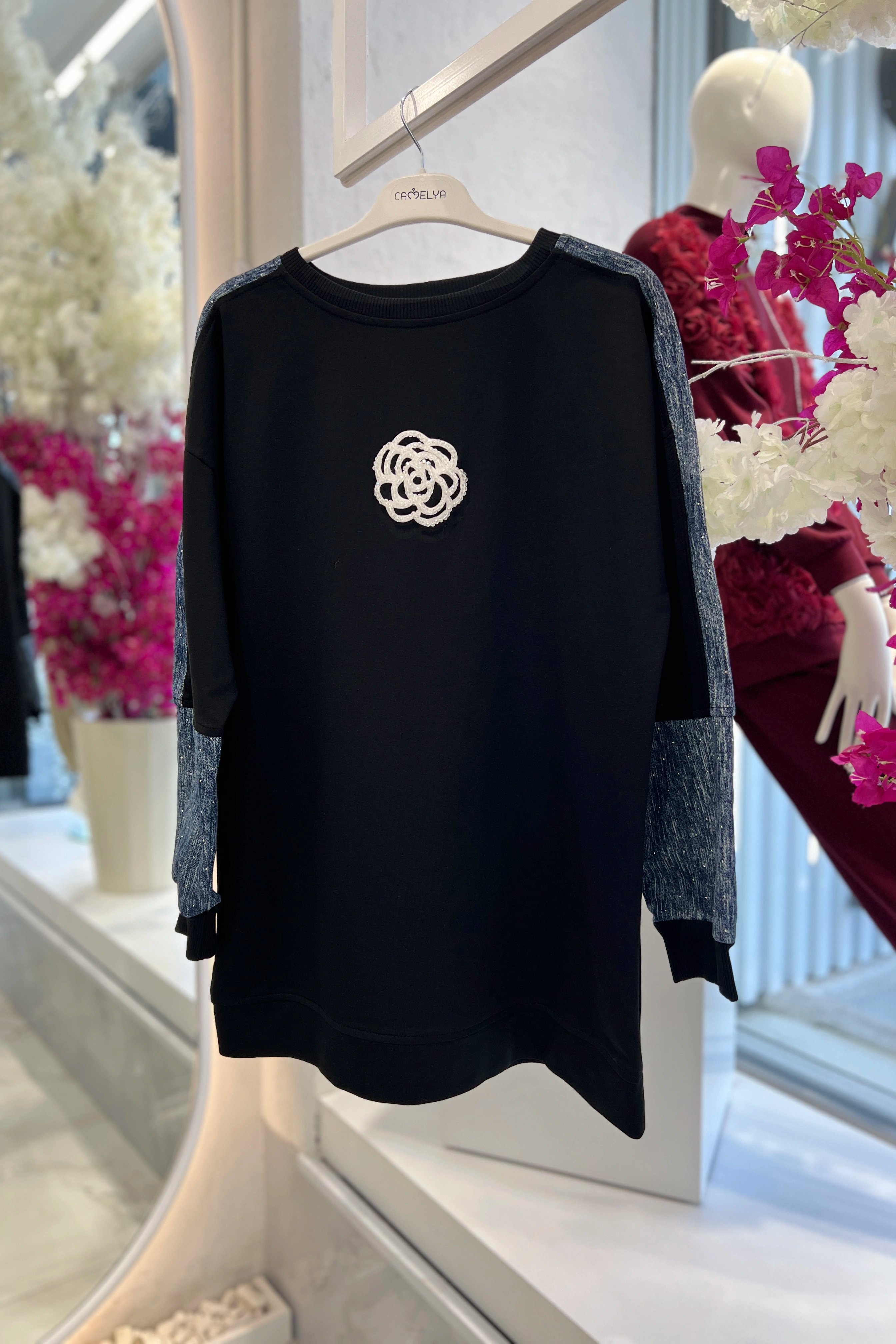 İki İplik Kumaş Kot Detaylı Zarif Tunik 5295