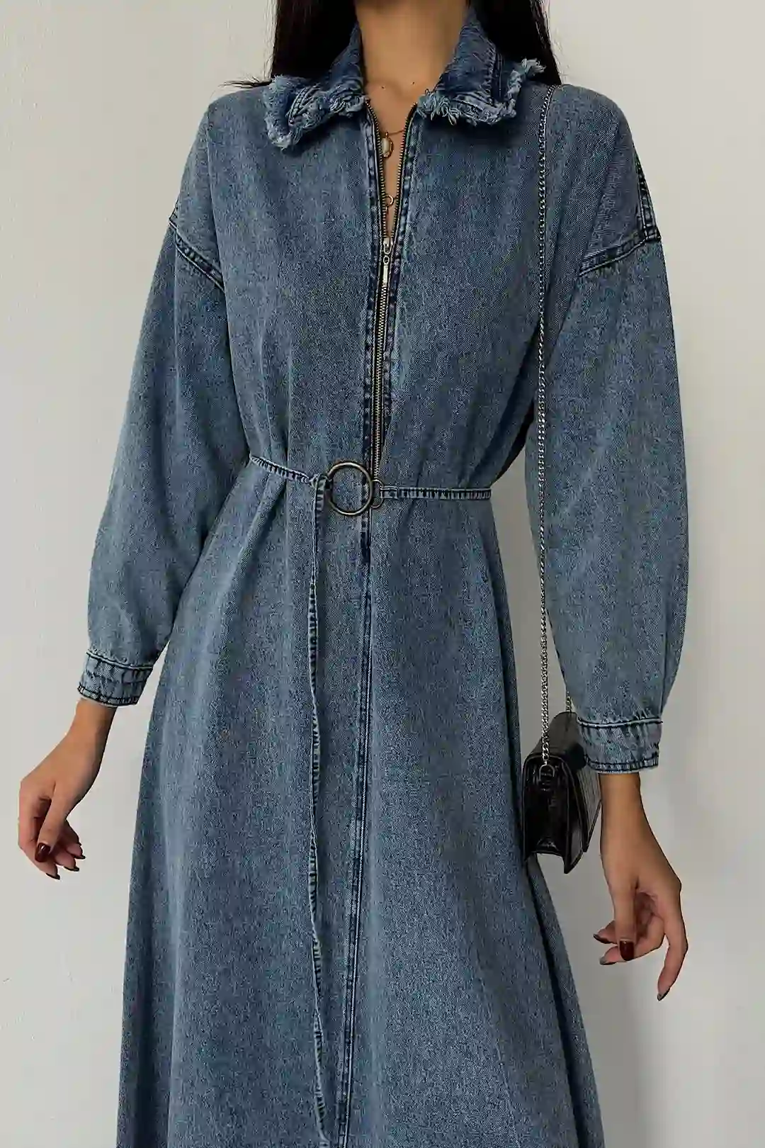 denim dress wholesale Wash Lab Denim Piece Dyed Denim Dress in Blue