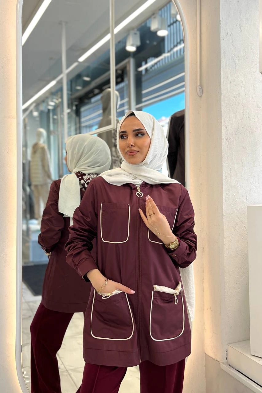 Toptan Oysho Kumaş Ceketi Paraşüt Kumaş Cep Detaylı Üçlü Takım