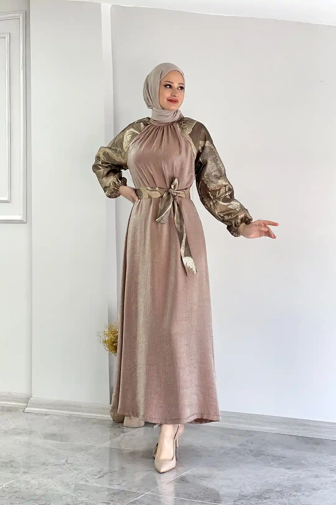 satin dress wholesale Wholesale Bateau Neck Embellished Illusion Top Satin Dress Vintage Blue / 12