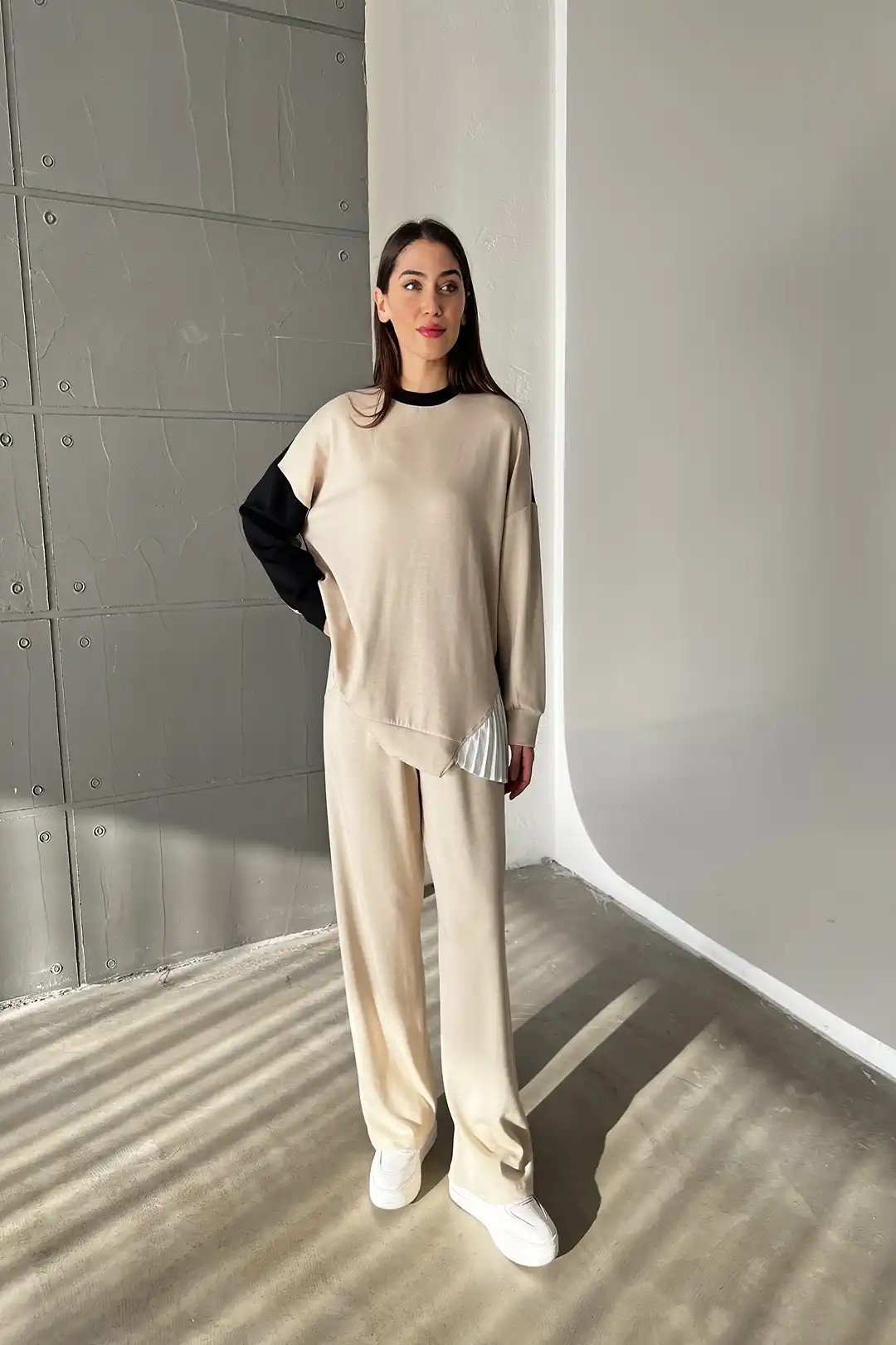 Oysho Kumaş Düşük Kol Rahat İkili Takım 10557
