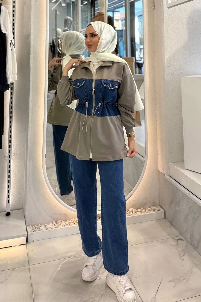 Toptan İki İplik Ve Kot Kumaş Belden Lastikli İkili Takım