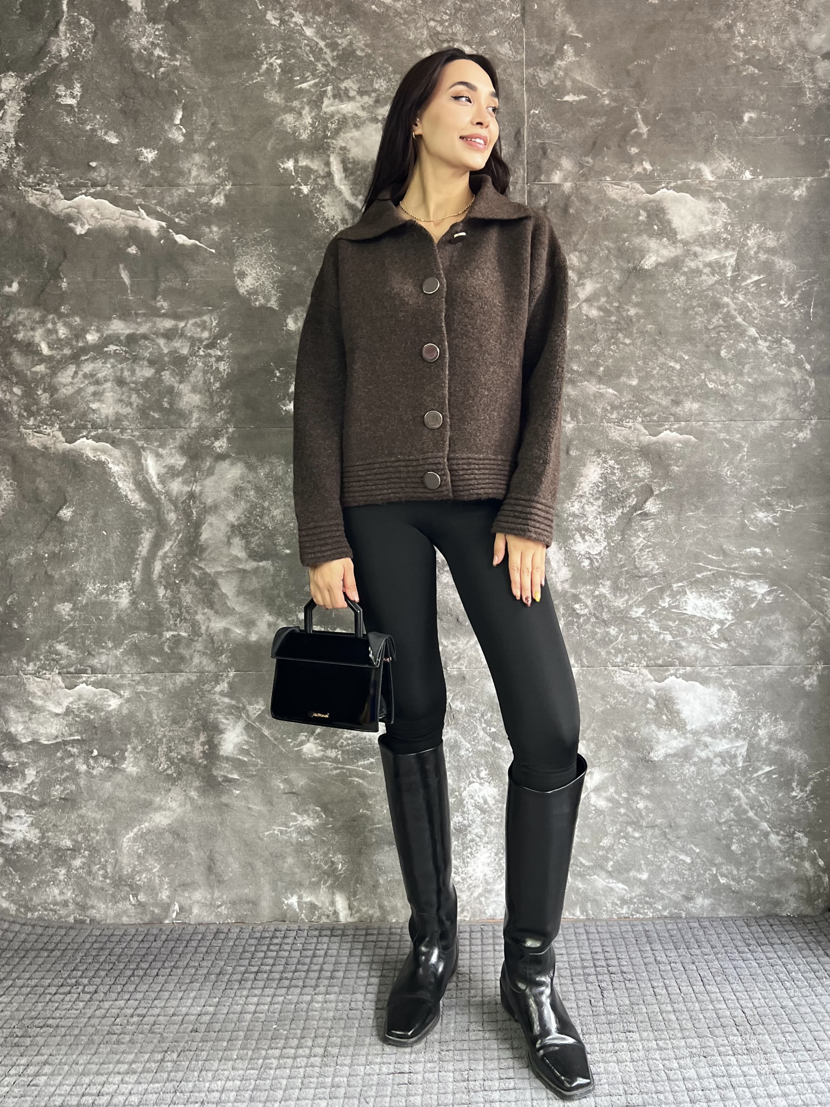 MELİNAZ  TASARIM DÜĞMELİ KAŞMİR HIRKA 