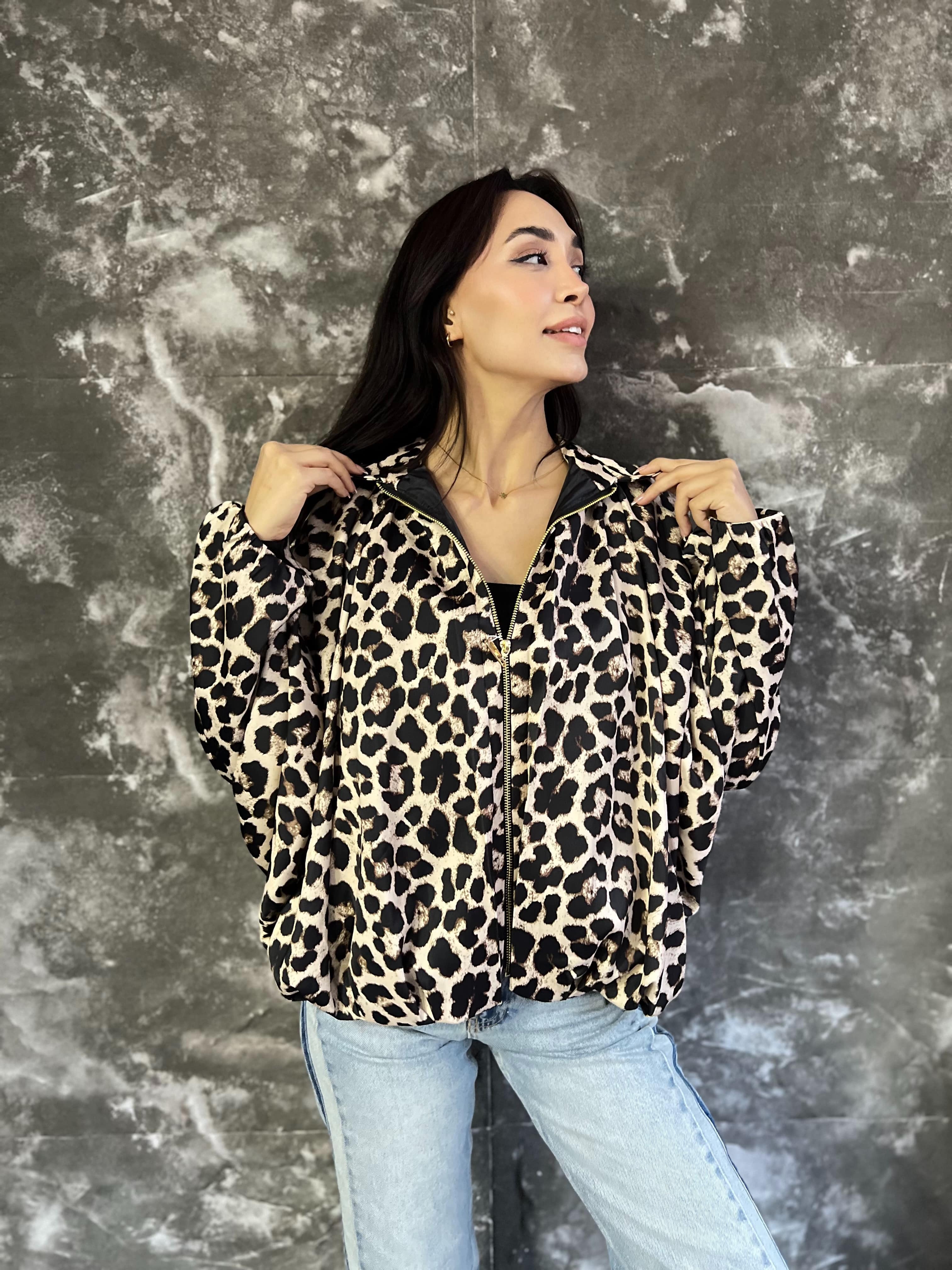 PERRY LEOPAR SATEN BOMBER CEKET