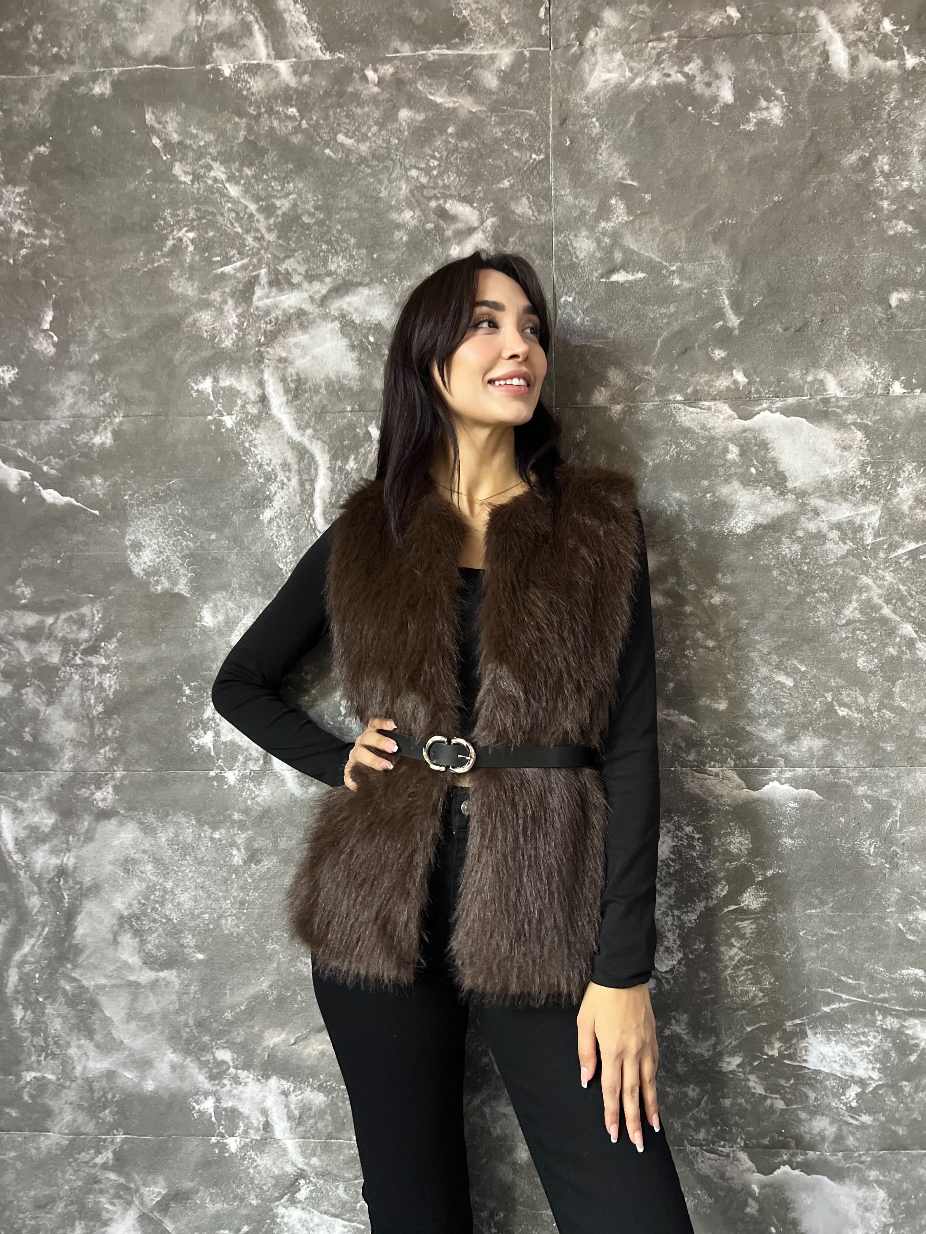 MSM PREMIUM KEMERLİ KÜRK YELEK