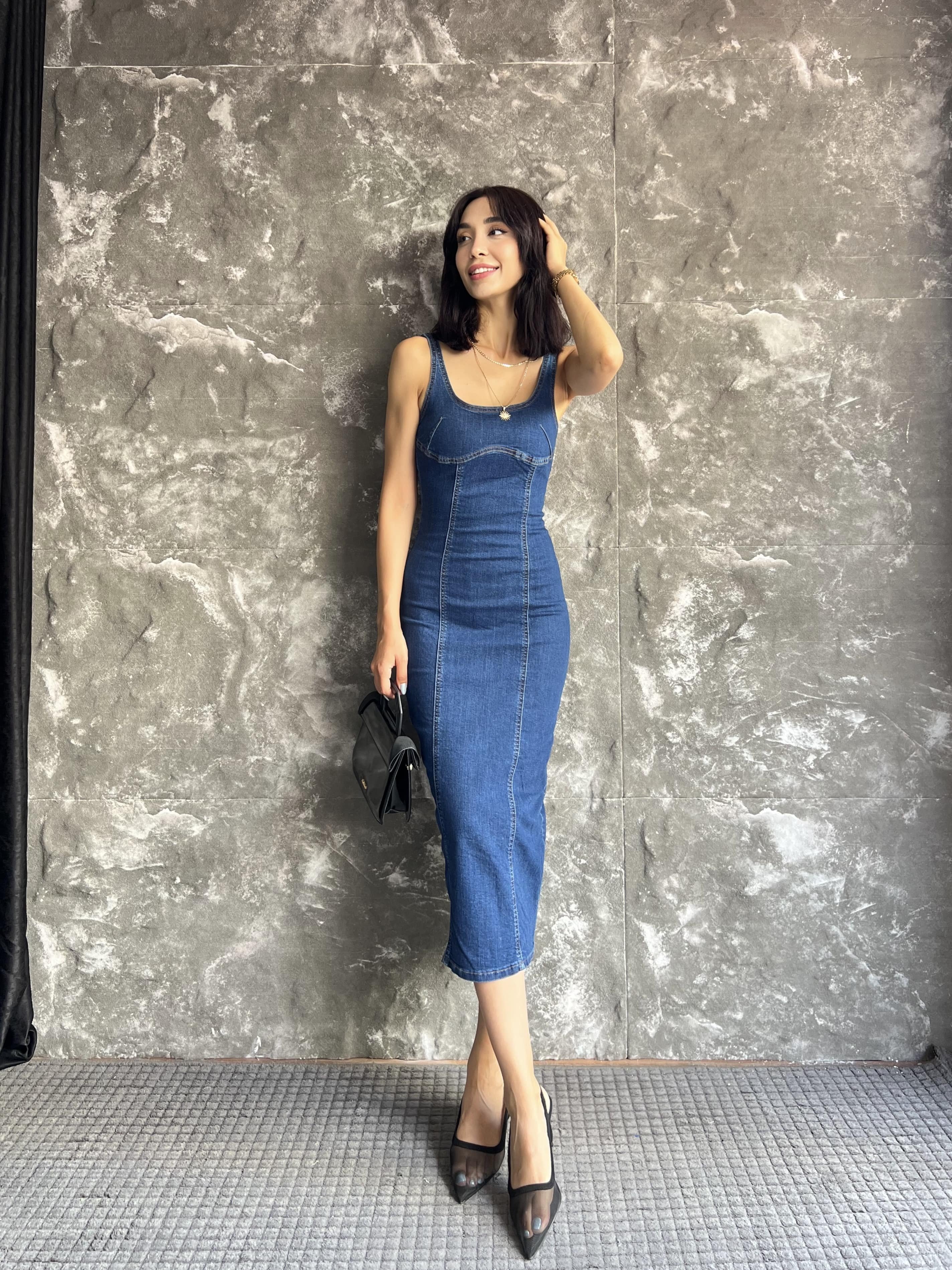 ALİNA PREMIUM JEAN ELBİSE