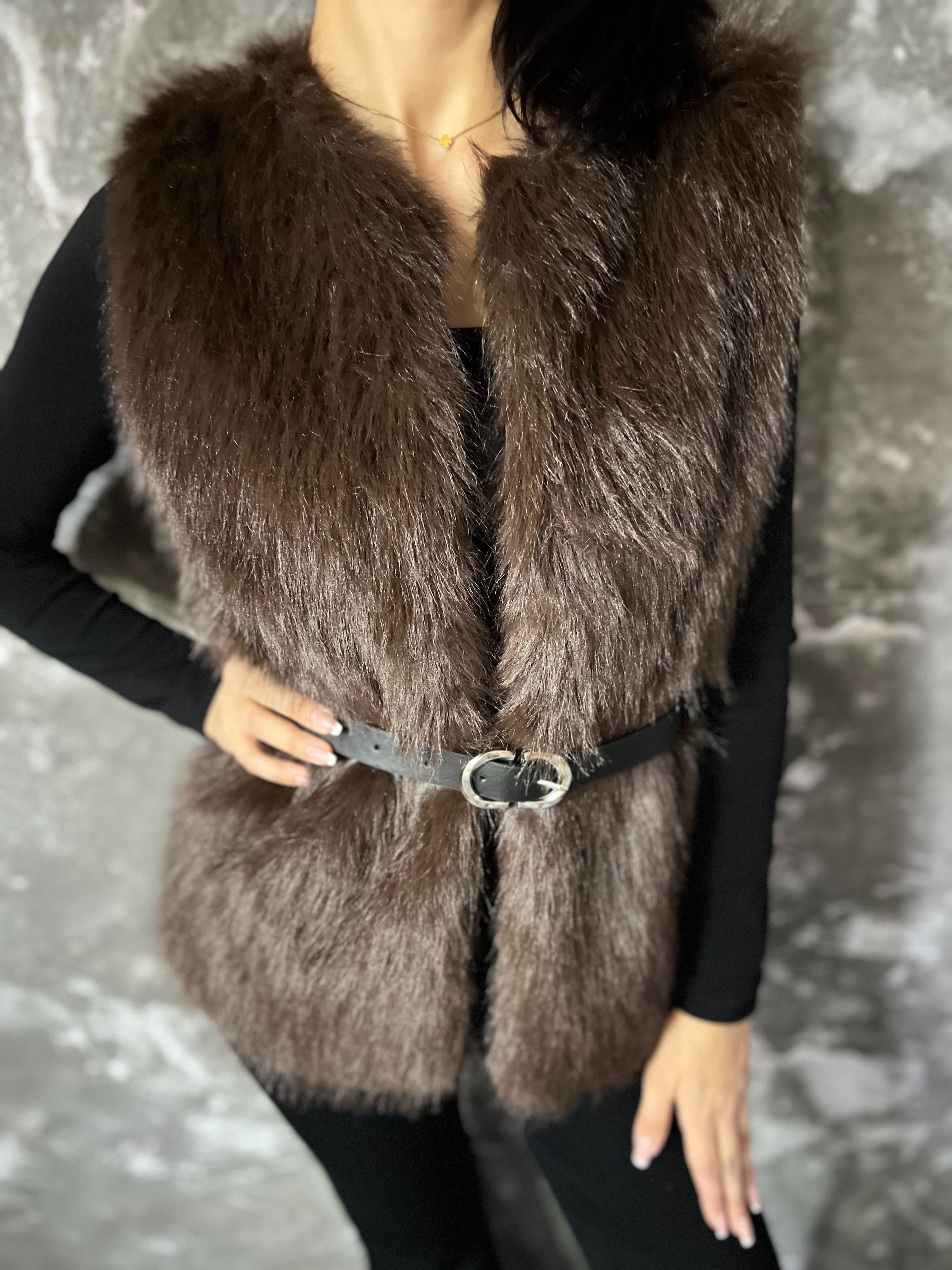 MSM PREMIUM KEMERLİ KÜRK YELEK