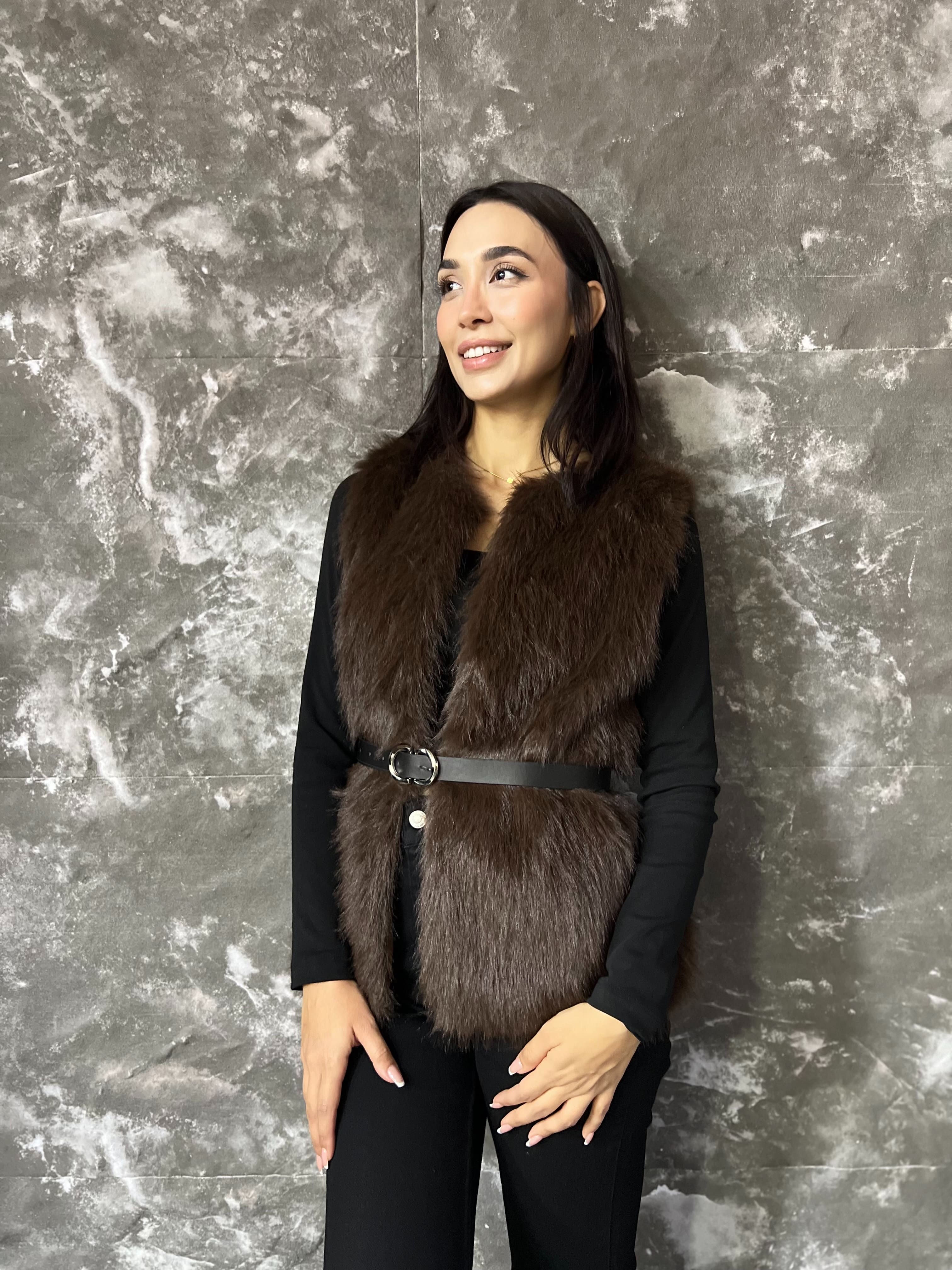 MSM PREMIUM KEMERLİ KÜRK YELEK