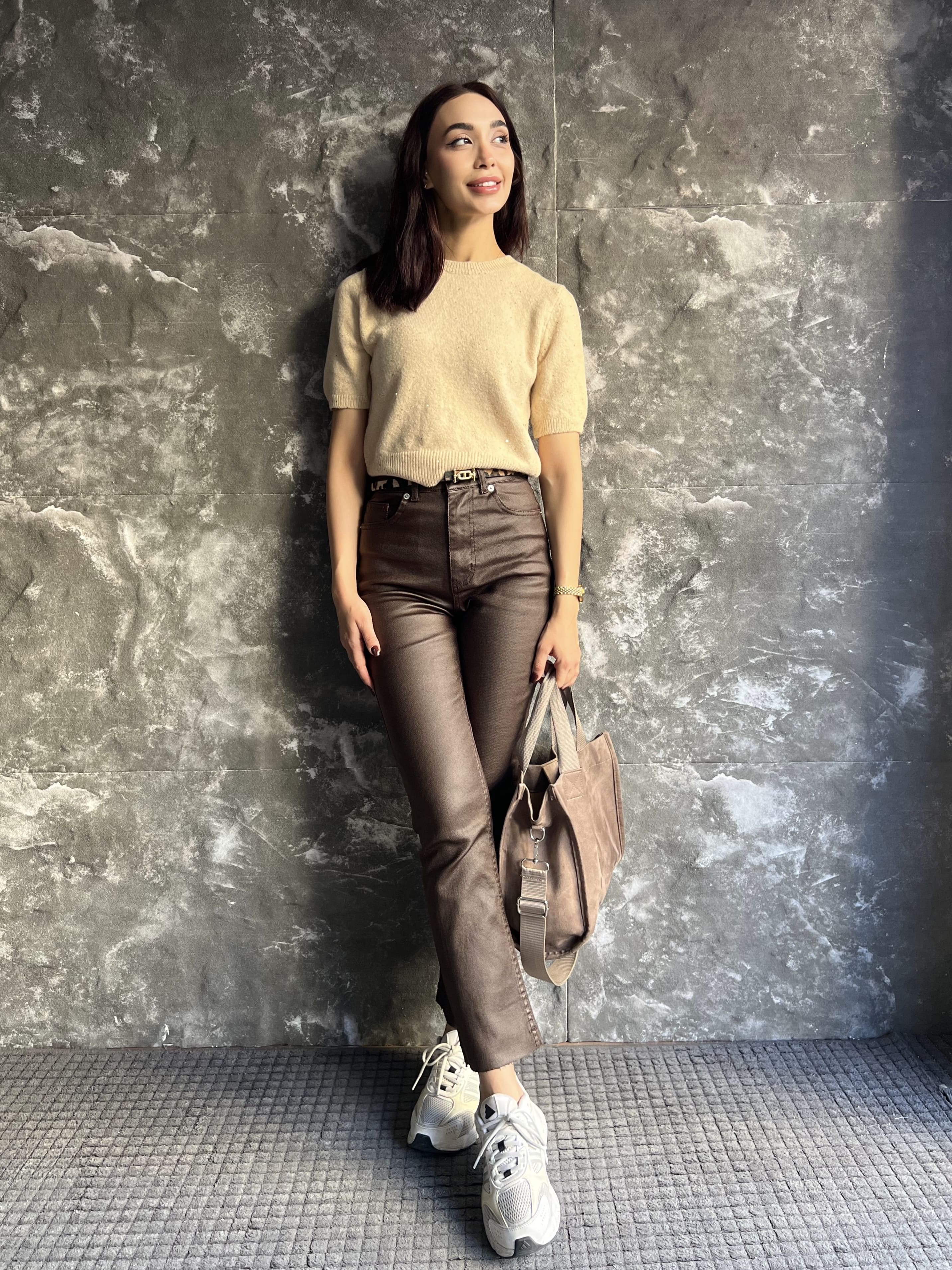 ZRA DERİ GÖRÜNÜMLÜ MUMLU JEAN 