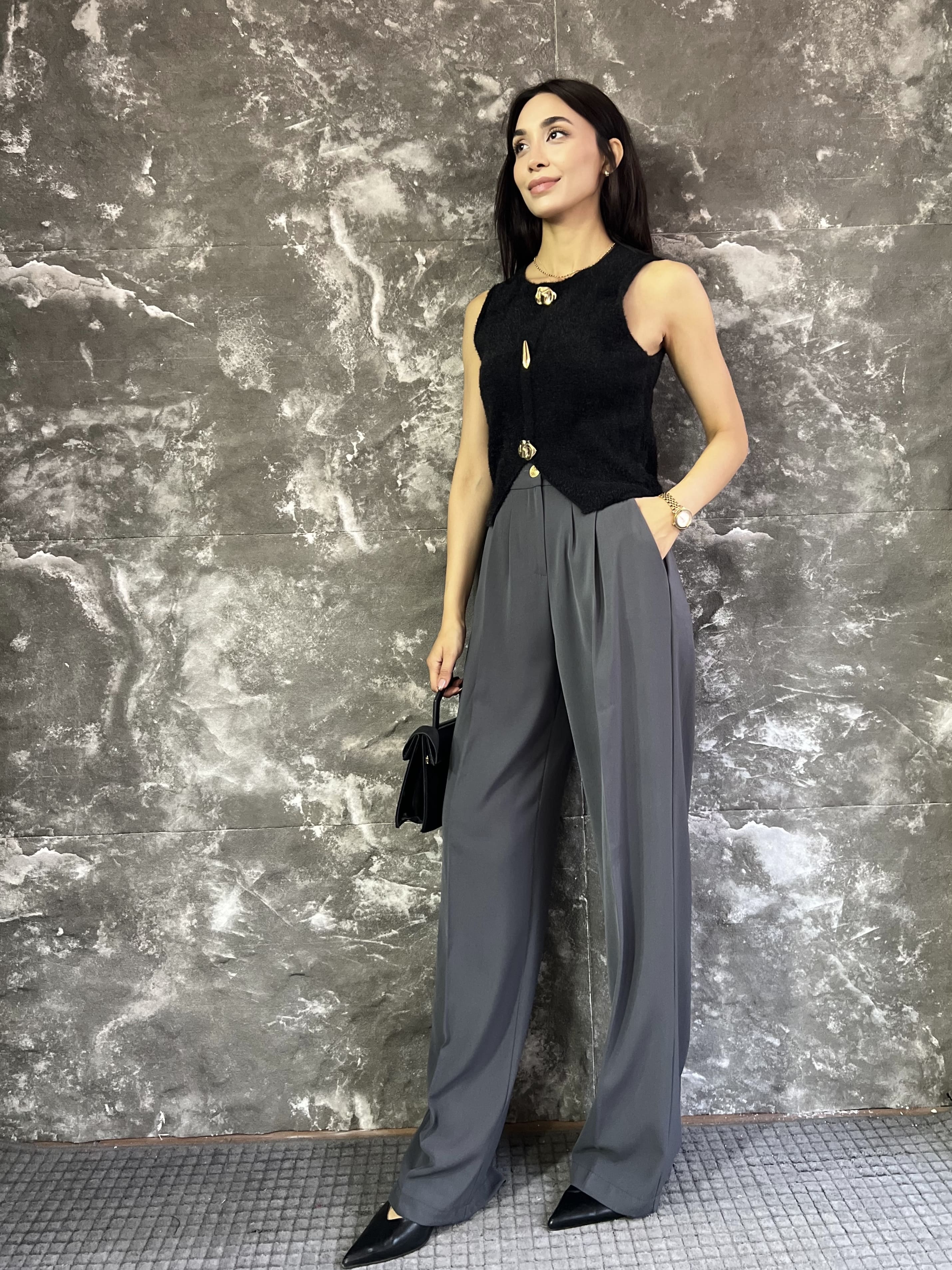 RETRO PREMIUM GOLD DÜĞMELİ PANTOLON