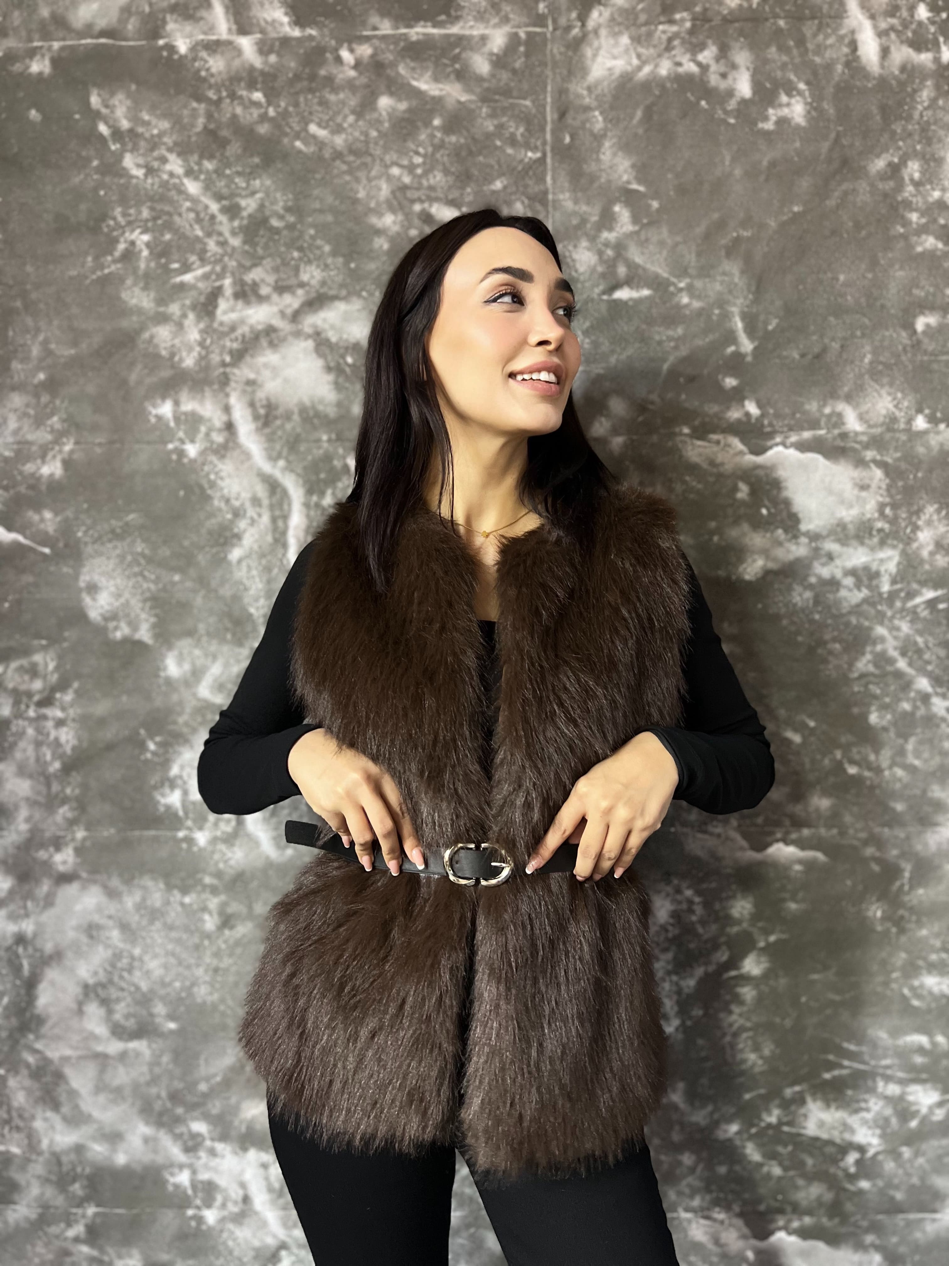 MSM PREMIUM KEMERLİ KÜRK YELEK