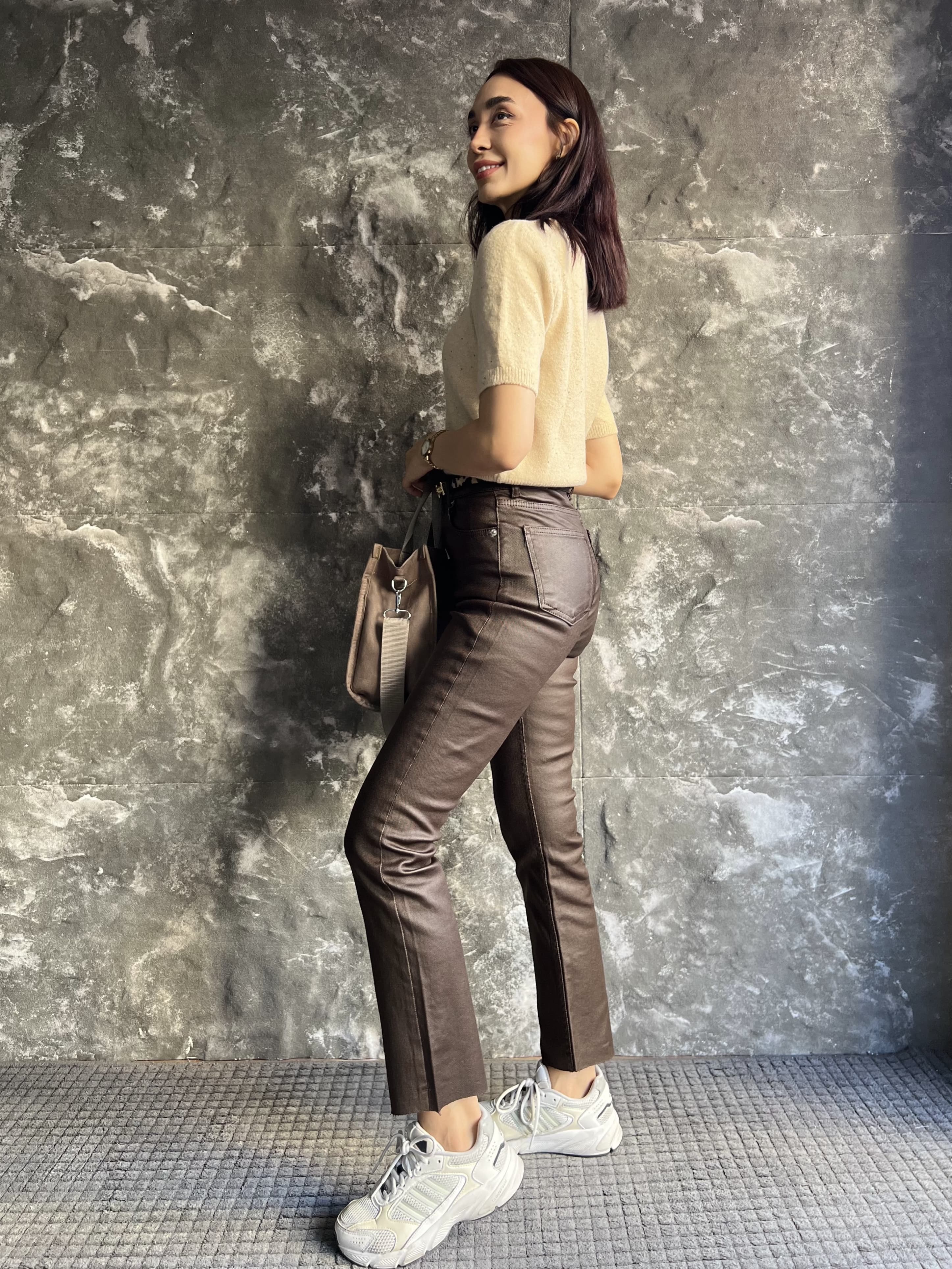 ZRA DERİ GÖRÜNÜMLÜ MUMLU JEAN 