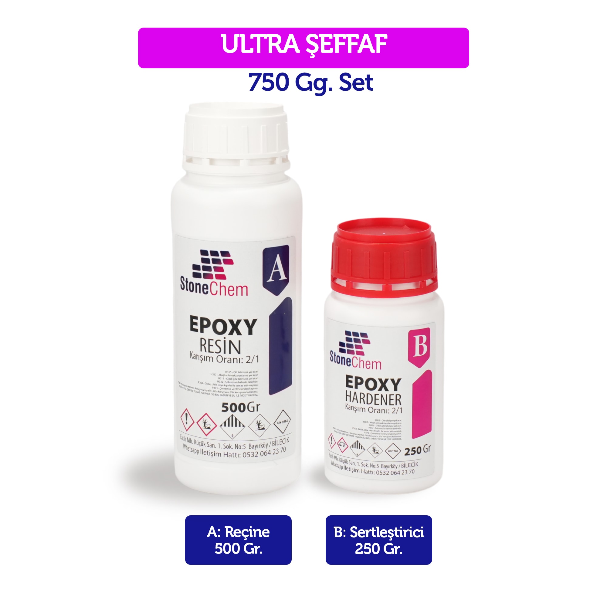 Ultra Şeffaf Epoksi Reçine Set 750 gr Hobi Sanat Tepsi Magnet Ahşap Için