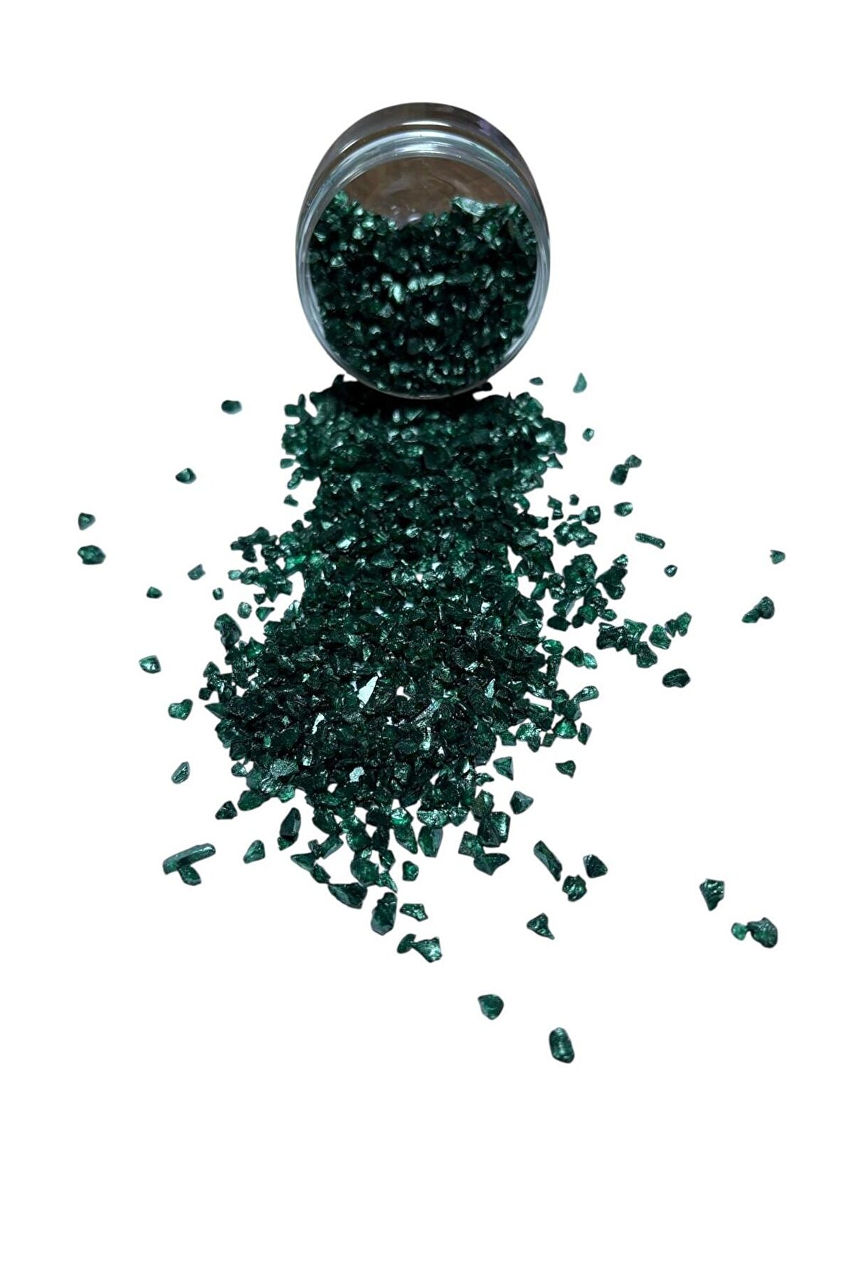 Parlak Cam Kırıkları 2-4 mm ANTİK YEŞİL 100 gr