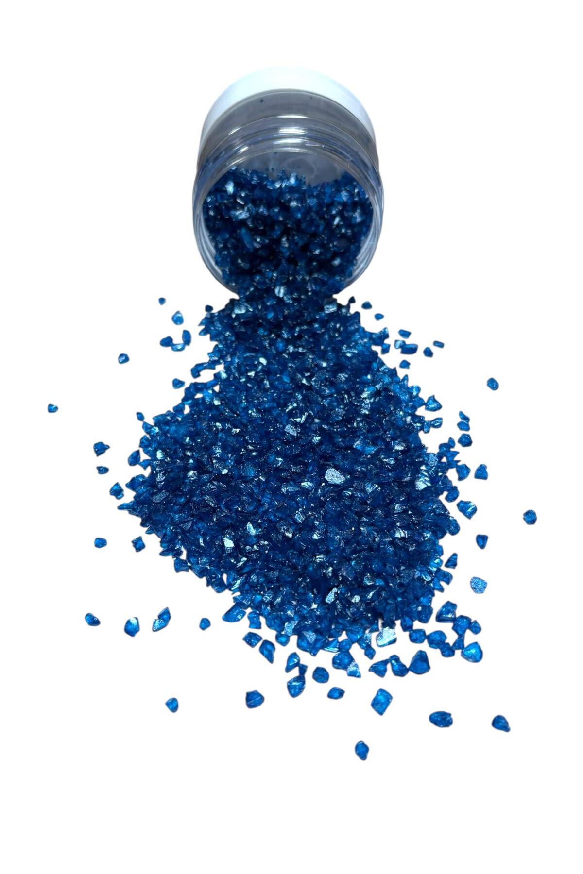 Parlak Cam Kırıkları 2-4 mm MAVİ 100 gr