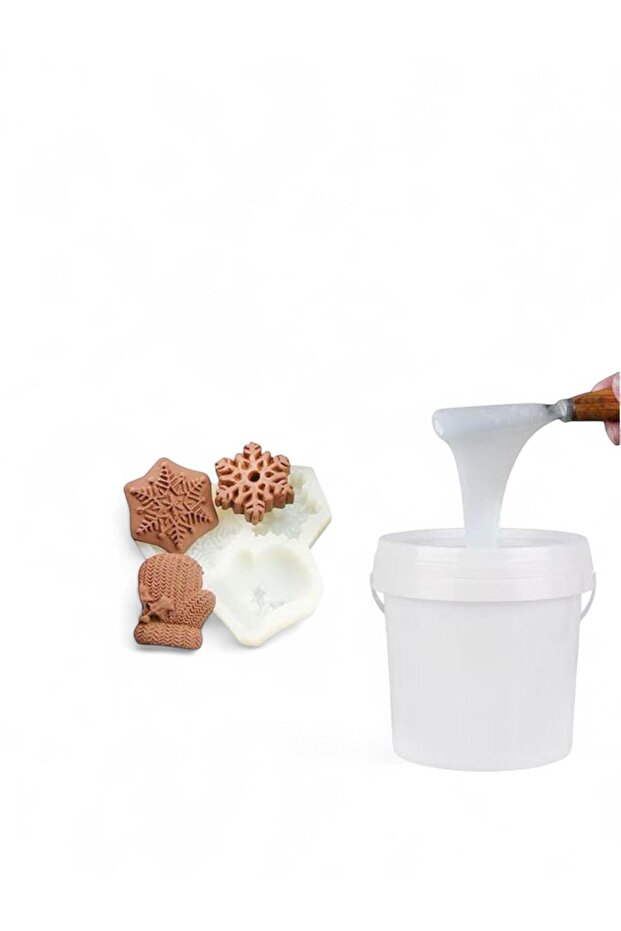 Yüksek Kalite 1. Sınıf RTV 2 Kalıp Silikonu 1 KG YARI ŞEFFAF 5 SHORE