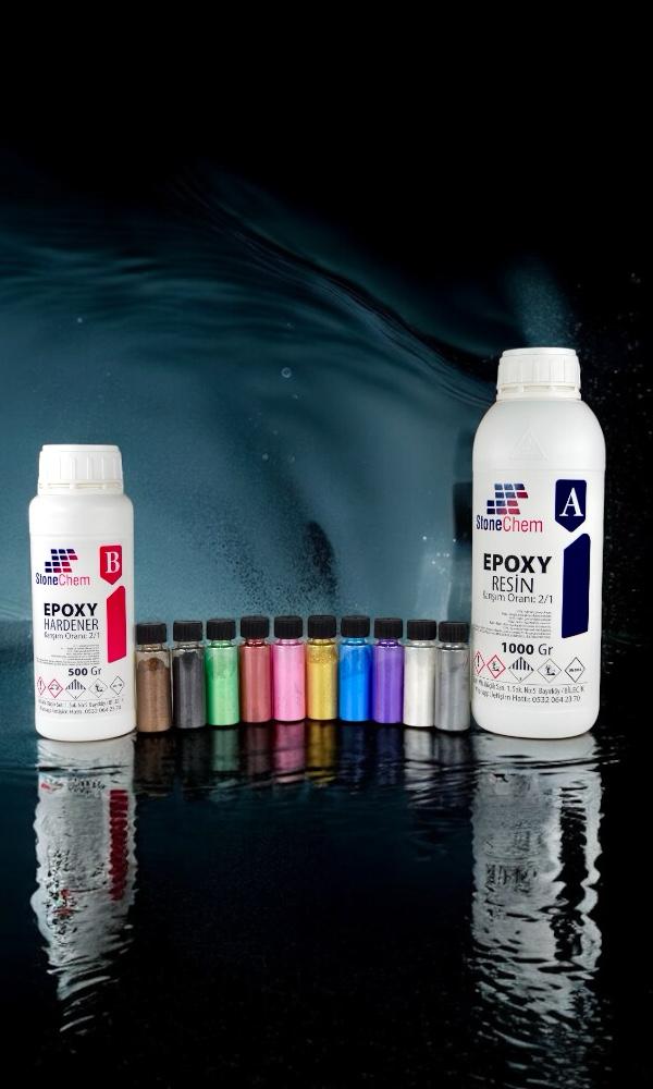 Epoxy Ultra Şeffaf 1,5 Kg Epoxy Sedefli Pigment 10x20 ml