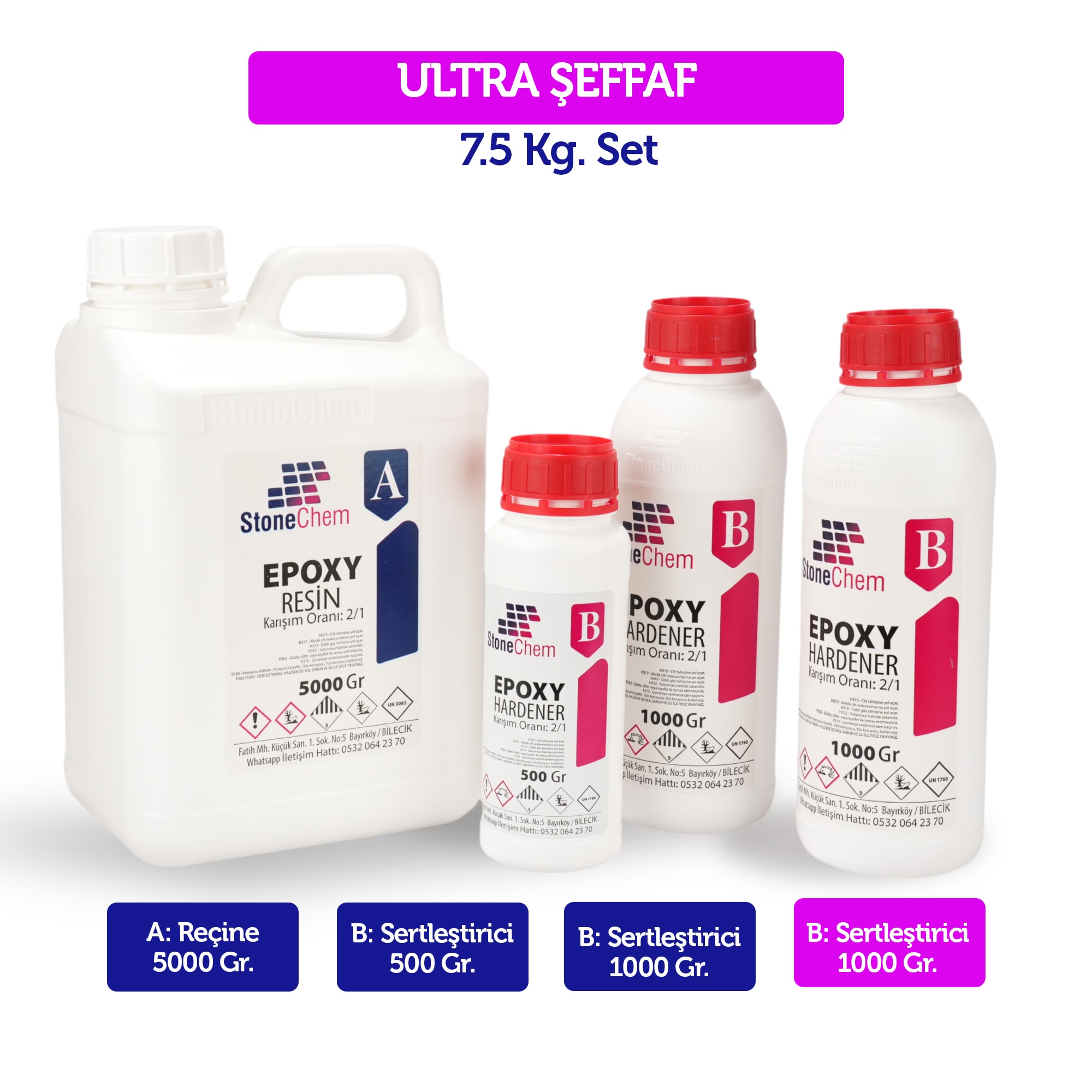 Ultra Şeffaf Epoksi Reçine 7,5 KG