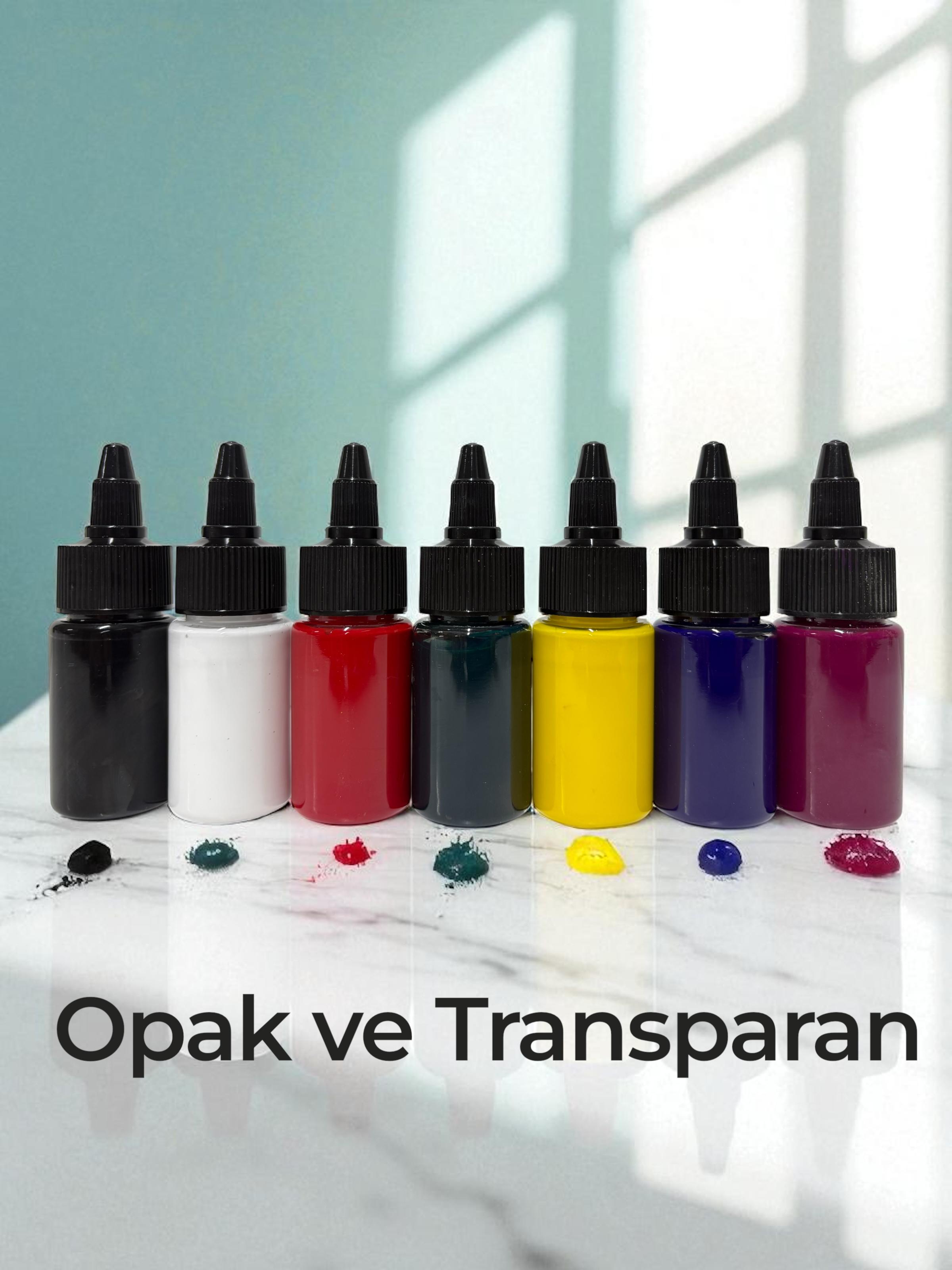 Yüksek Kalite Opak ve Transparan Epoksi Pigment Seti 7 Renk 35 Gr