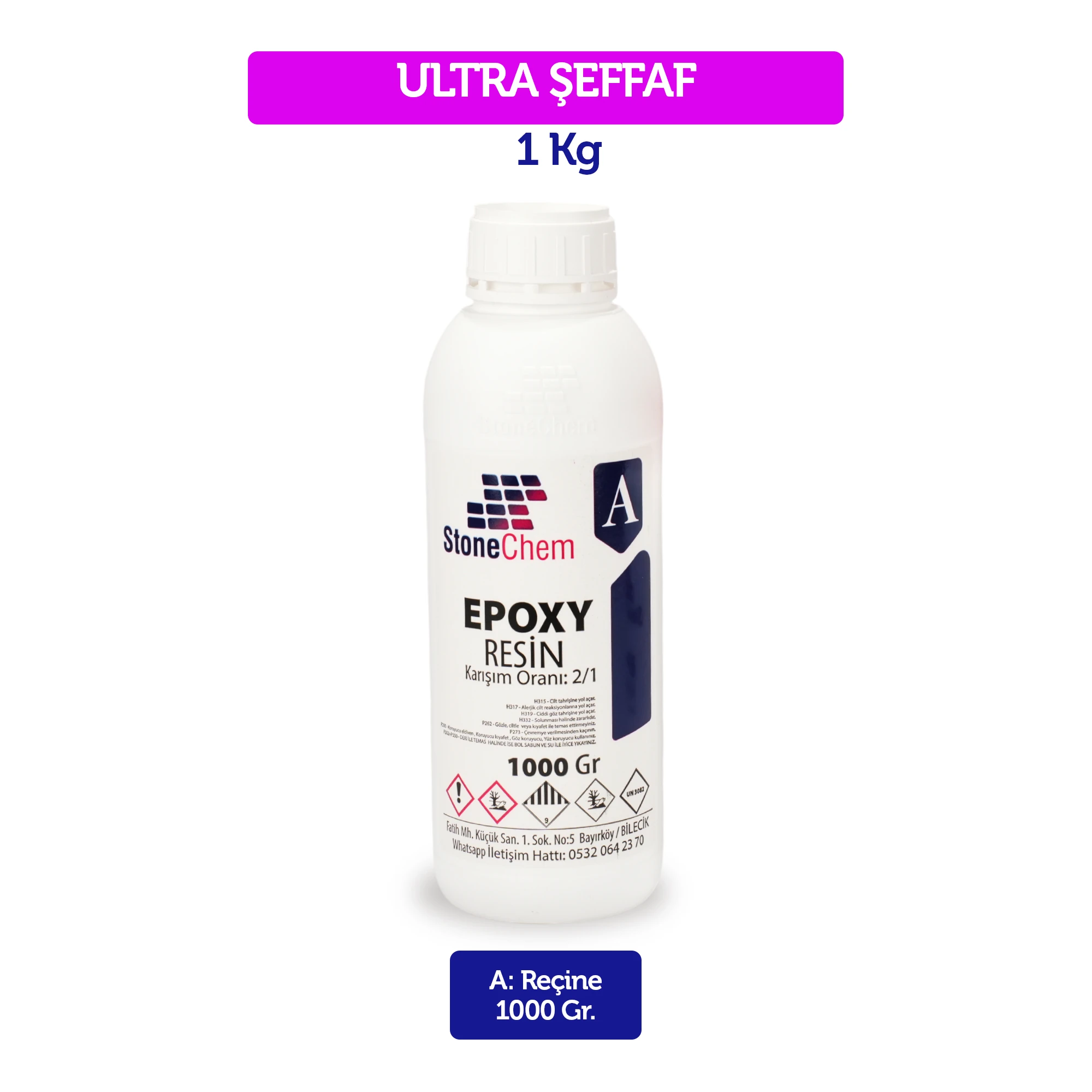 Ultra Şeffaf Epoksi Reçine – 1 kg (Sertleştirici Hariç)