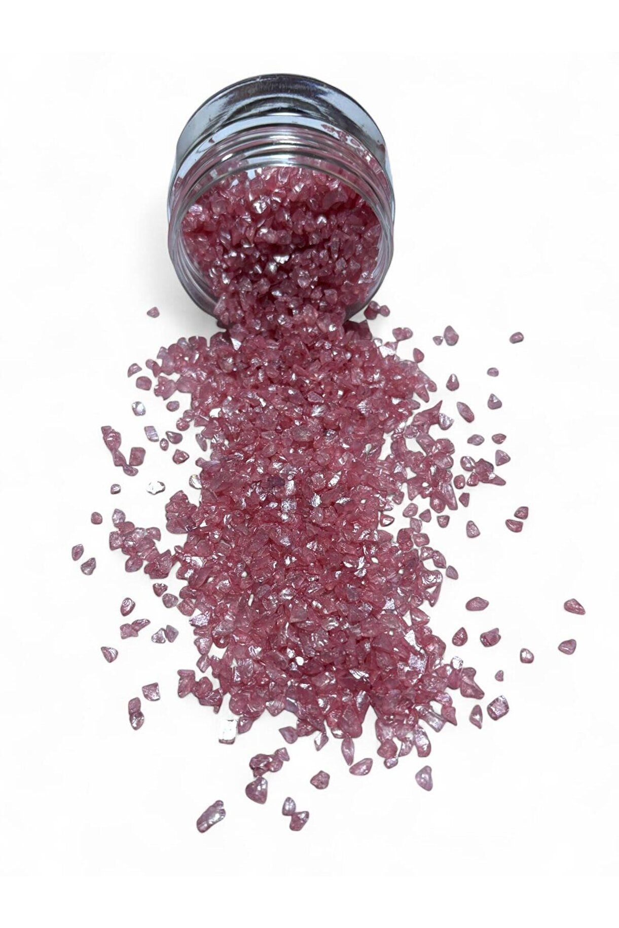 Parlak Cam Kırıkları 2-4 mm ŞEKER PEMBE 100 gr