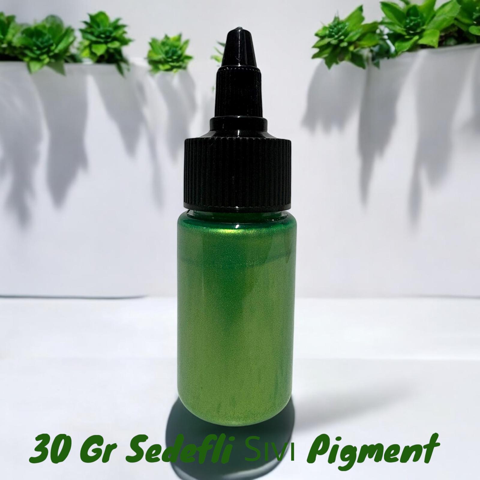 Epoksi Bazlı YEŞİL Parlak Sıvı Sedefli Pigment 30 Gr  Hobi,Sanat,Ahşap,Magnet