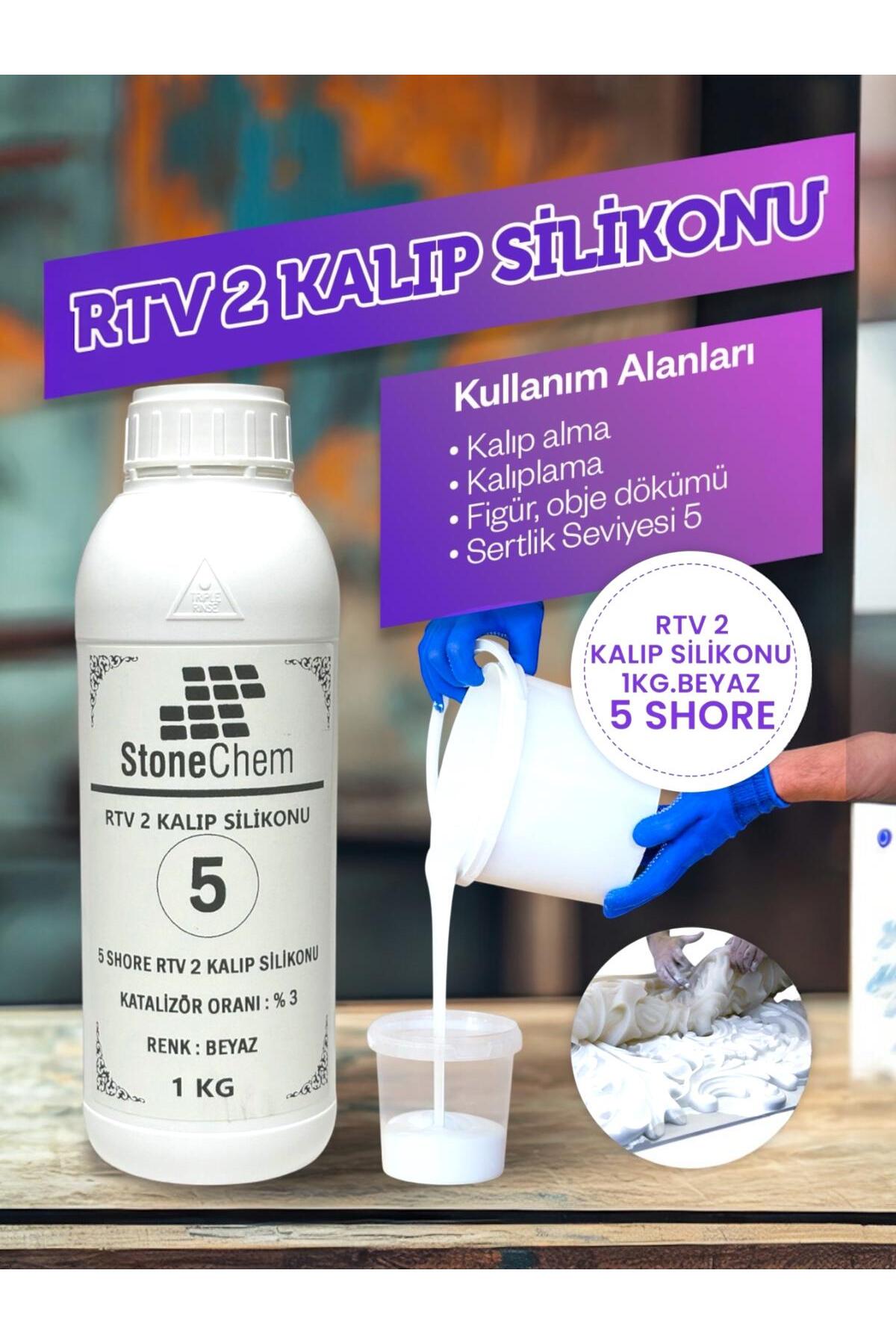 Yüksek Kalite 1. Sınıf RTV 2 Kalıp Silikonu 1 KG BEYAZ 5 SHORE