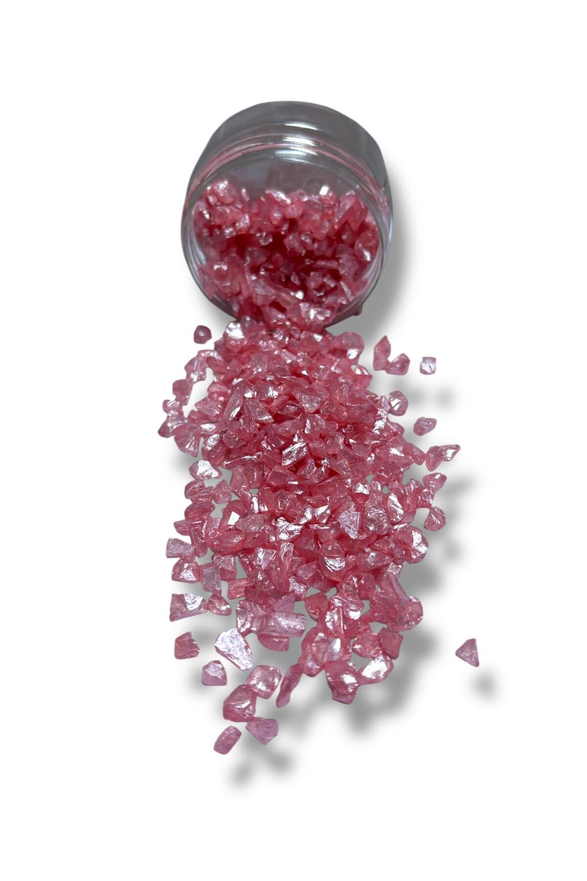 Parlak Cam Kırıkları 4-8 mm ŞEKER PEMBE 100 gr