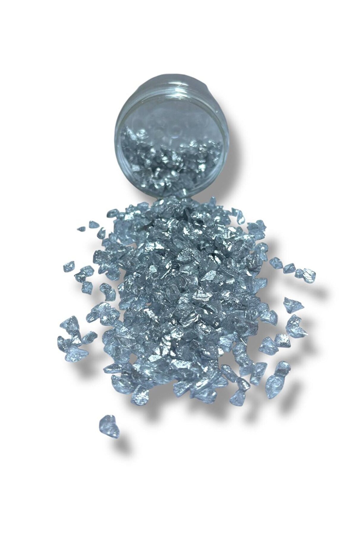 Parlak Cam Kırıkları 4-8 mm GÜMÜŞ SİLVER 100 gr