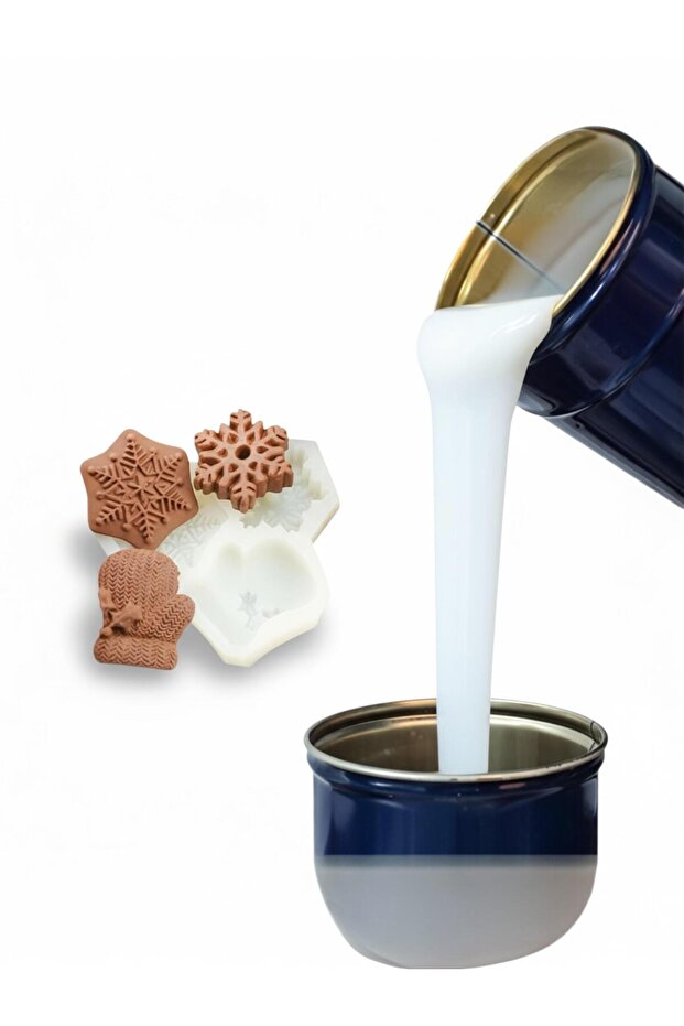 Yüksek Kalite 1. Sınıf RTV 2 Kalıp Silikonu 1 KG YARI ŞEFFAF 5 SHORE