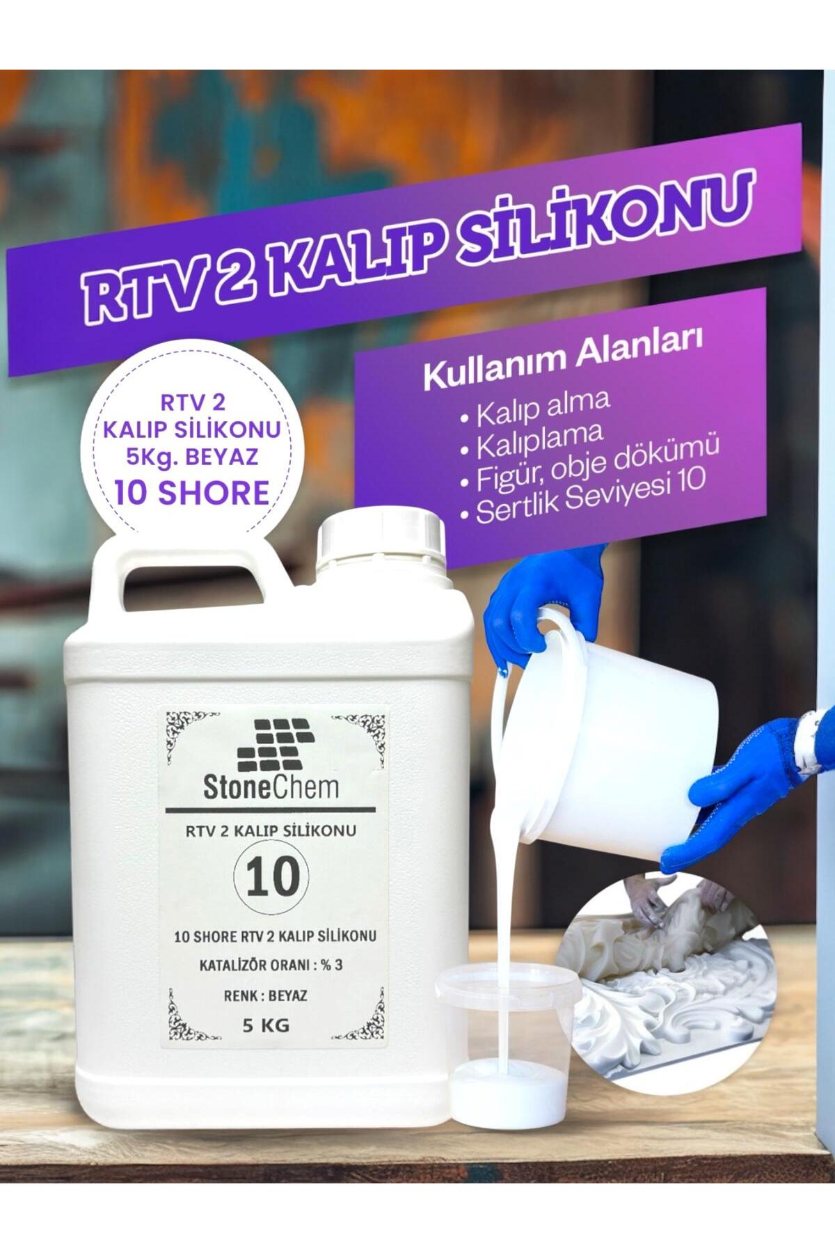 Yüksek Kalite 1. Sınıf RTV 2 Kalıp Silikonu 5 KG BEYAZ 10 SHORE