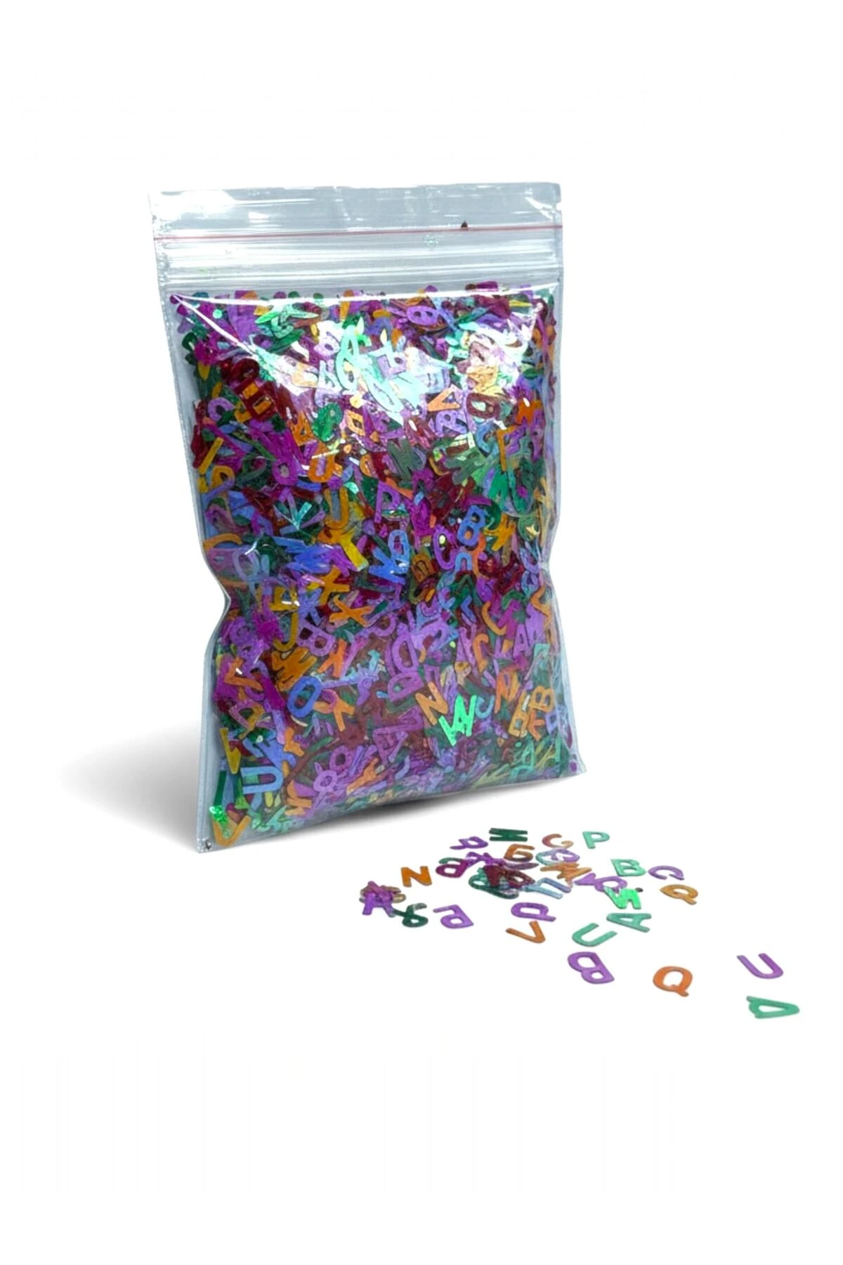 Holografik Renkli Harf Glitter Pembe - Turuncu – 5 gr