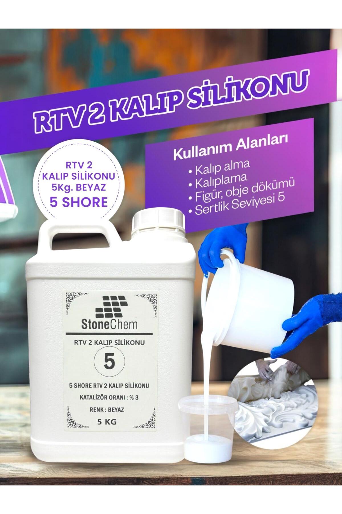 Yüksek Kalite 1. Sınıf RTV 2 Kalıp Silikonu 5 KG BEYAZ 5 SHORE