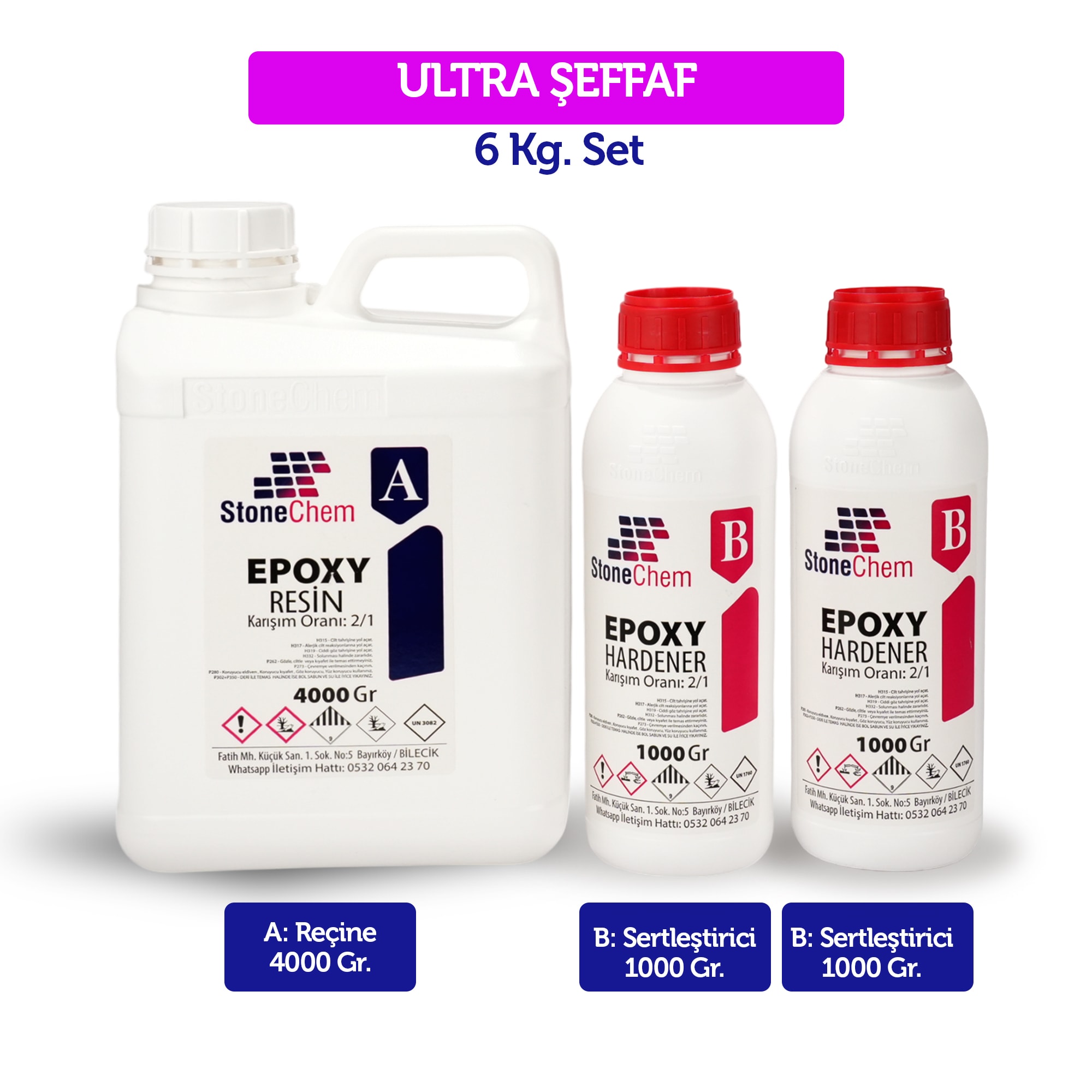STONECHEM STONEMIX Hobby Epoxy Reçine/ Ultra Şefaf Stonechem Epoksi Reçine 6 KG.