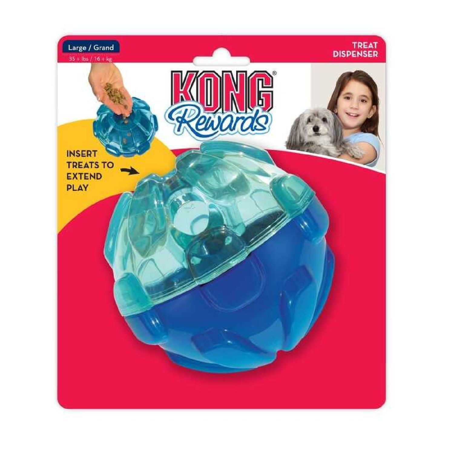 KONG Rewards Ball Köpekler için Ödül Maması Dağıtma Oyuncağı L