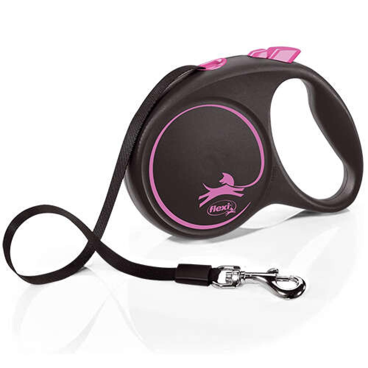 Flexi Black Design L Beden 5MT Şerit Tasma - Pembe