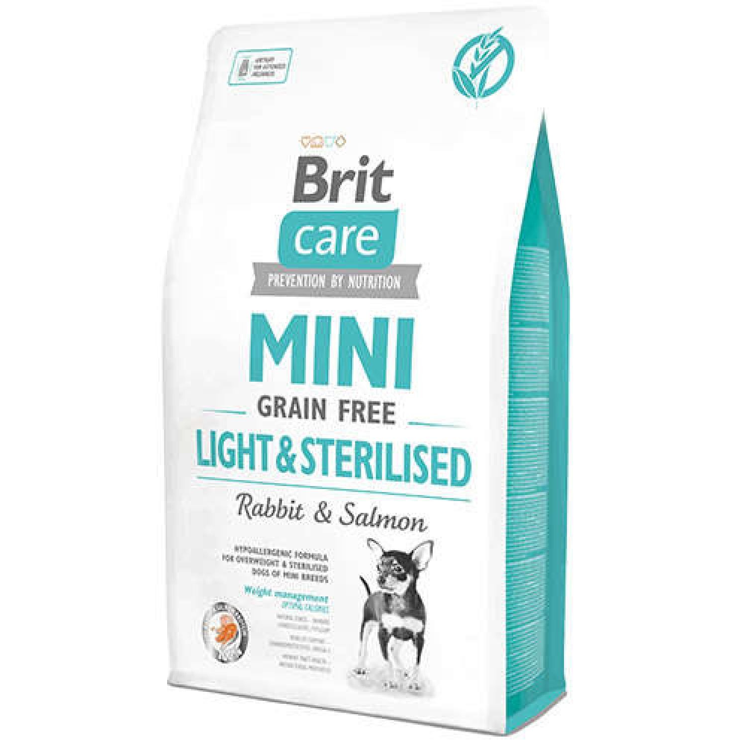 BRIT CARE MINI G-F LIGHT & STERILISED RABBIT & SALMON FRESH
